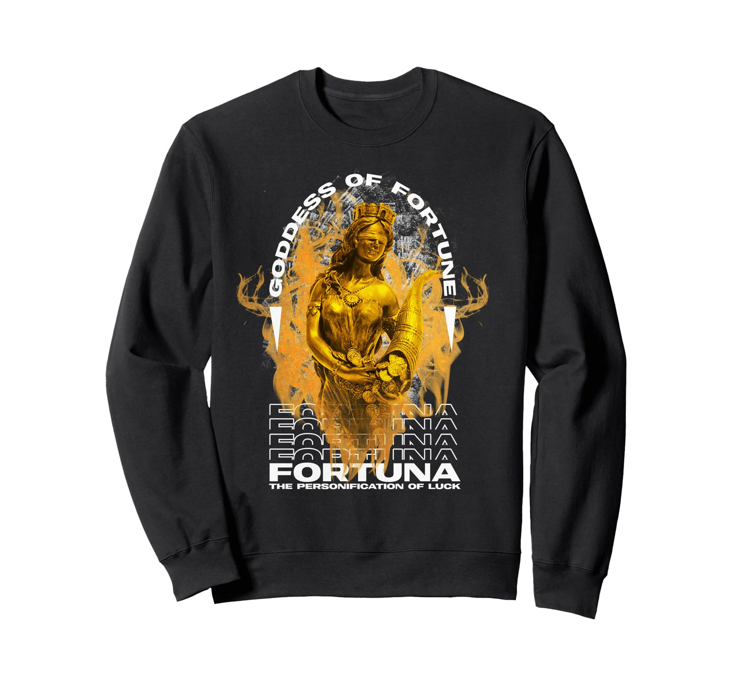 Fortuna Luck Roman Aesthetic Sweatshirt - Fun Novelty Design for Adults - T-Shirt, Sweatshirt, Hoodie