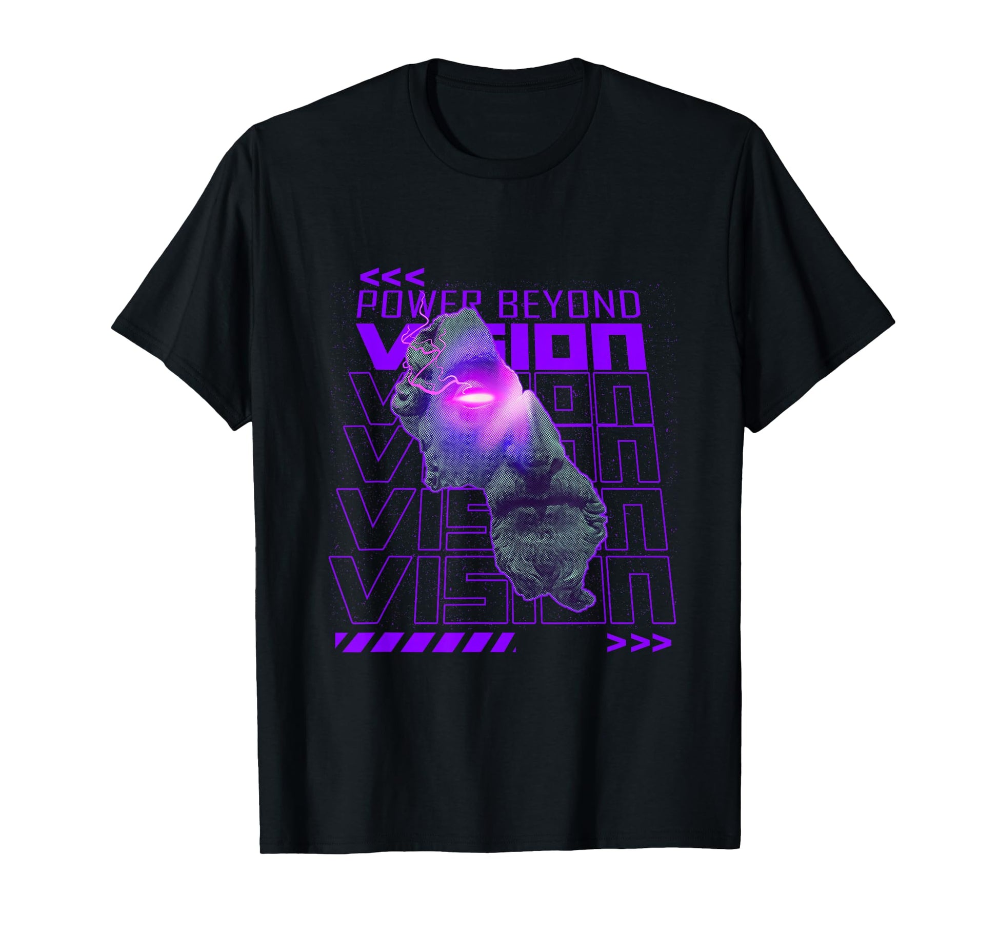 Power Beyond Vision Vaporwave T-Shirt - Novelty Apparel for Adults - T-Shirt, Sweatshirt, Hoodie