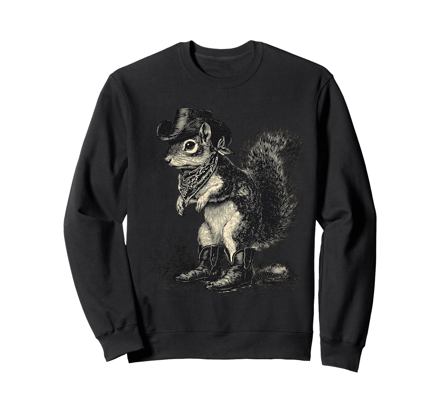 Country Cowboy Squirrel Rodeo Sweatshirt - Aesthetic Graphic Men Women - T-Shirt, Sweatshirt, Hoodie