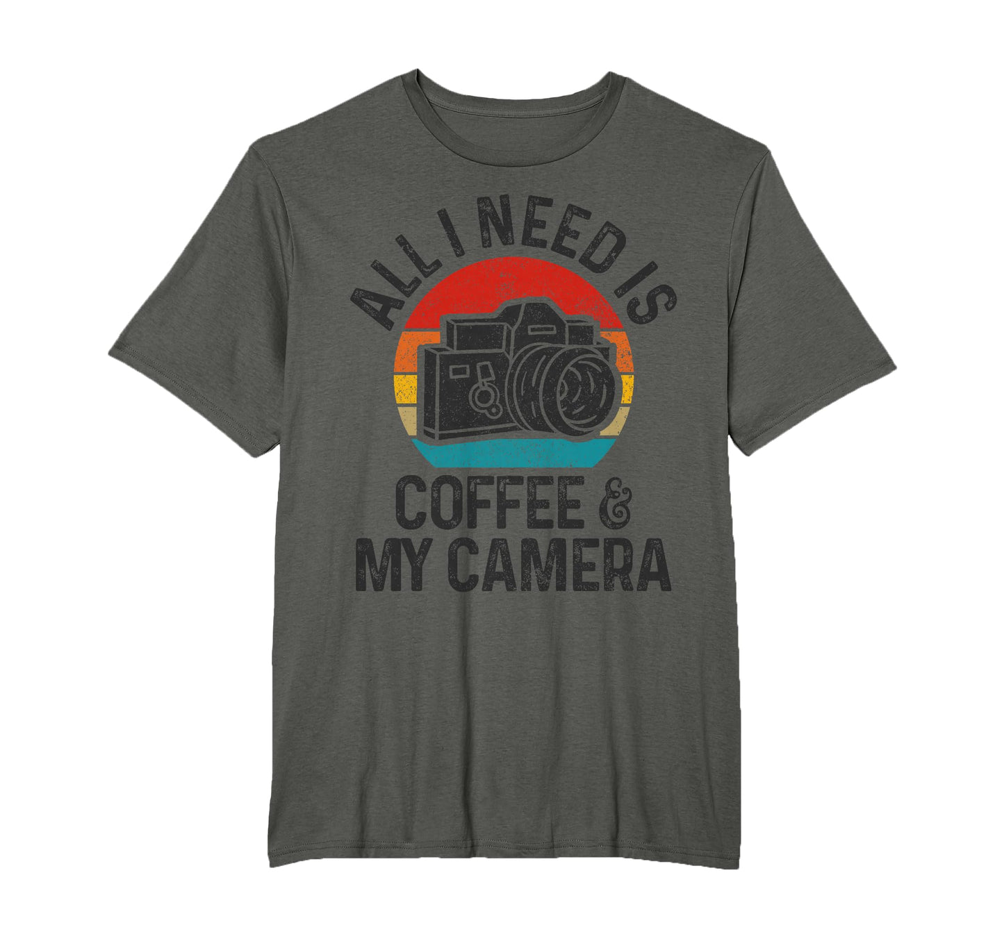 Photographer Gift Coffee Camera Funny T-Shirt - Fun Novelty Design Unisex - T-Shirt, Sweatshirt, Hoodie