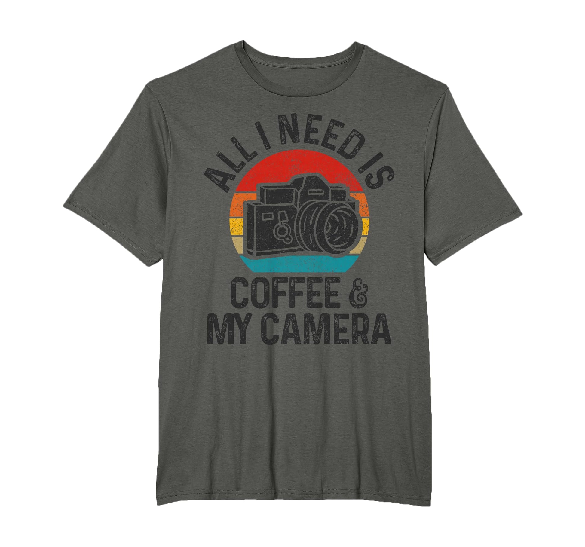 Photographer Gift Coffee Camera Funny T-Shirt - Fun Novelty Design Unisex - T-Shirt, Sweatshirt, Hoodie