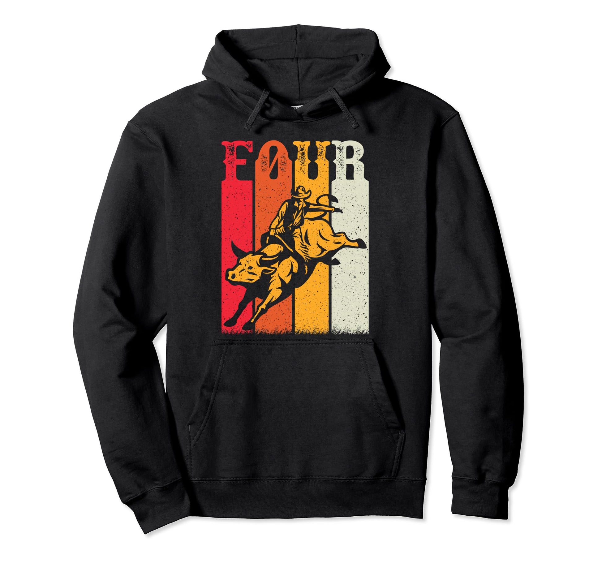 Bull Riding 4Th Birthday 4 Year Old Hoodie - Custom Art Print Unisex - T-Shirt, Sweatshirt, Hoodie