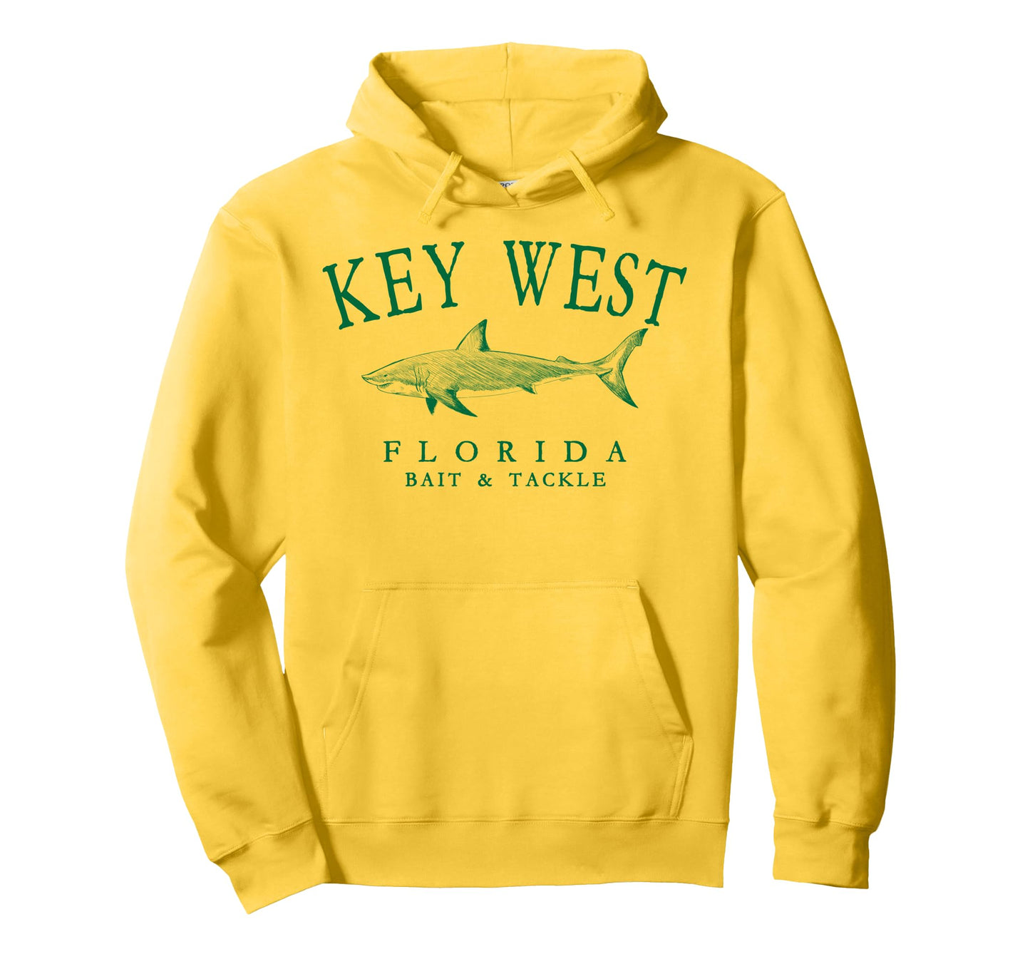 Key West Florida Shark Arched Green Hoodie - Custom Art Print for Adults - T-Shirt, Sweatshirt, Hoodie