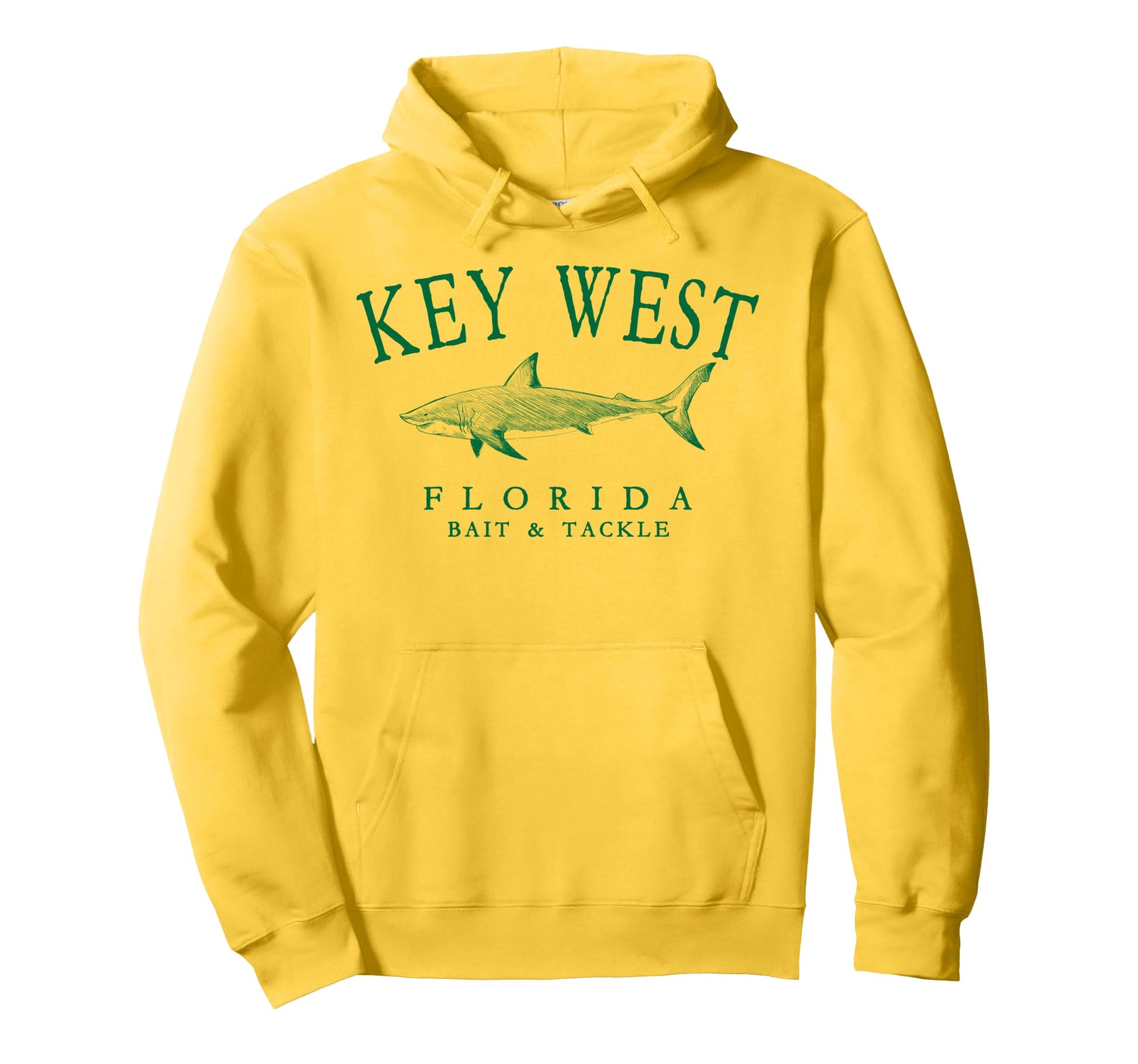 Key West Florida Shark Arched Green Hoodie - Custom Art Print for Adults - T-Shirt, Sweatshirt, Hoodie