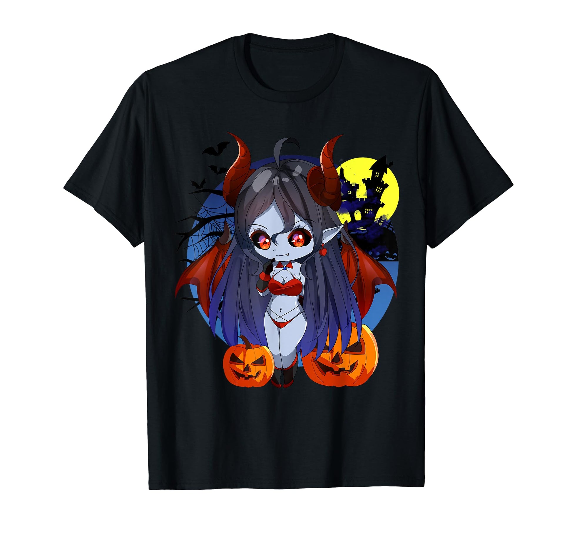 Halloween Chibi Anime Sexy Pinup T-Shirt - Custom Art Print Men Women - T-Shirt, Sweatshirt, Hoodie