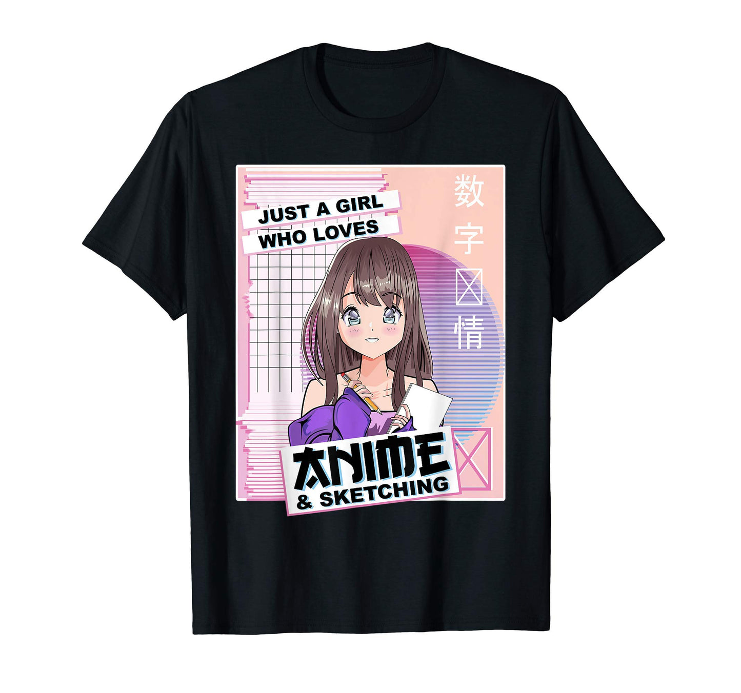 Kawaii Japanese Anime Sketching T-Shirt - Custom Art Print Men Women - T-Shirt, Sweatshirt, Hoodie
