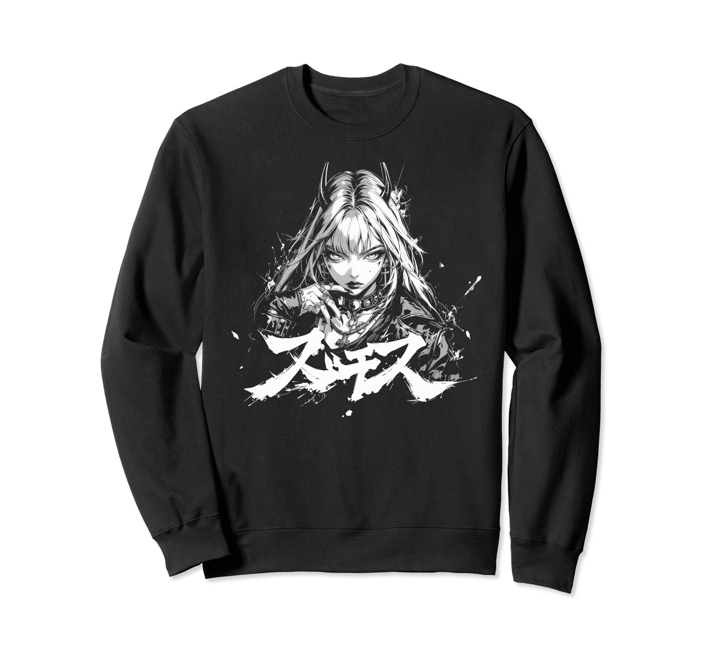 Goth Grunge Demon Anime Waifu Sweatshirt - Minimalist Print Men Women - T-Shirt, Sweatshirt, Hoodie