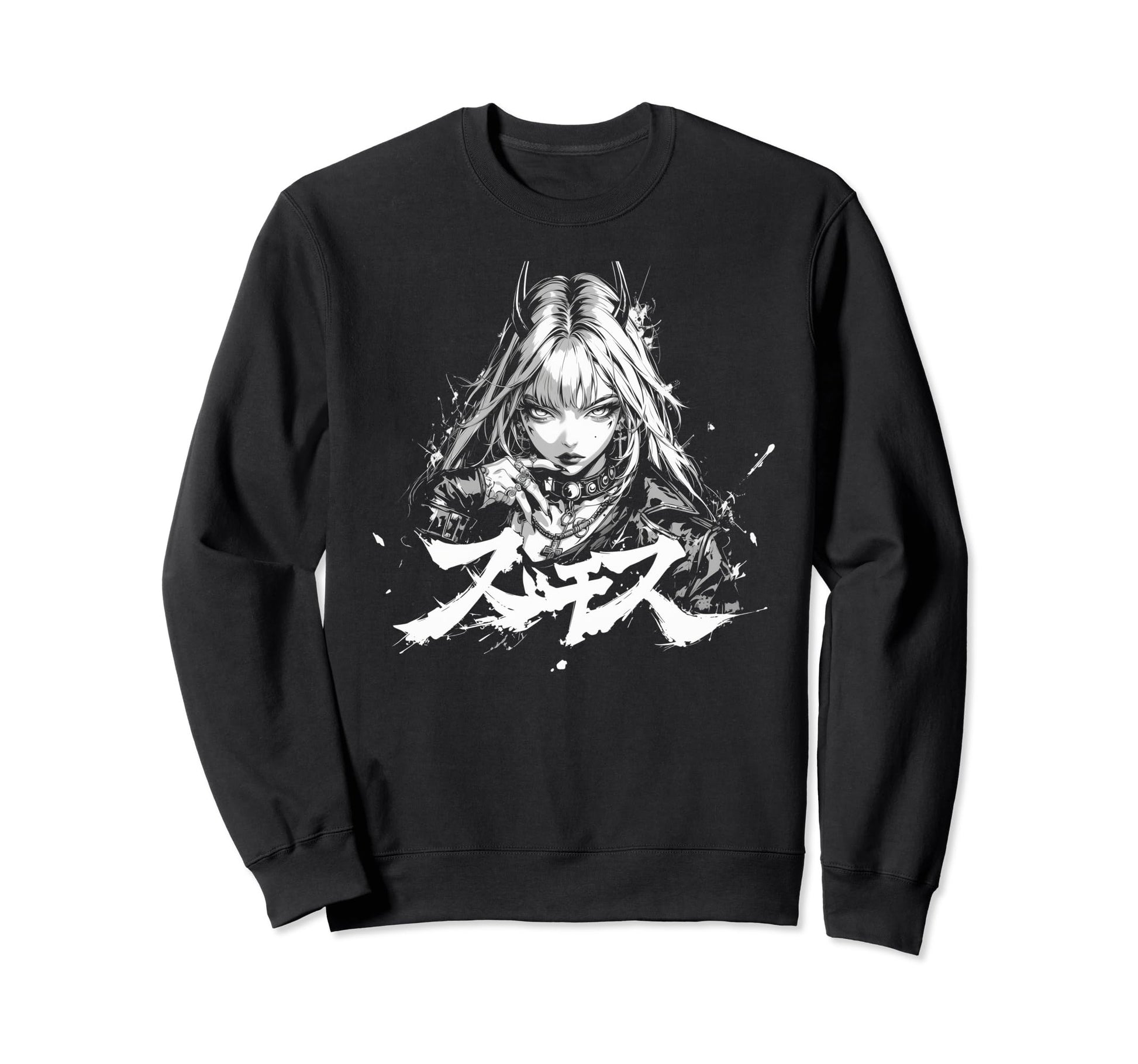 Goth Grunge Demon Anime Waifu Sweatshirt - Minimalist Print Men Women - T-Shirt, Sweatshirt, Hoodie