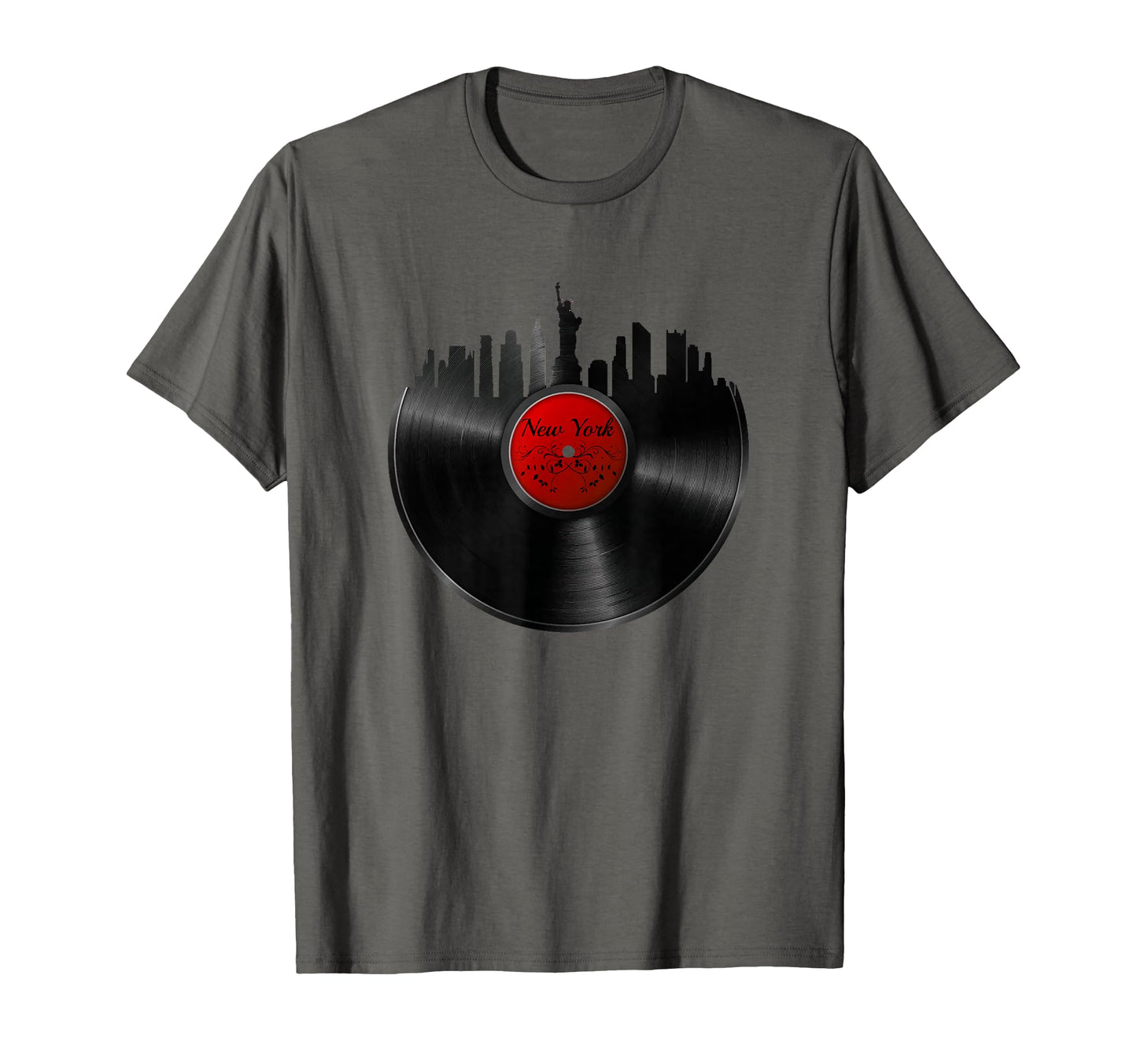 New York Vinyl Record Skyline Dj Music T-Shirt - Aesthetic Graphic Unisex - T-Shirt, Sweatshirt, Hoodie