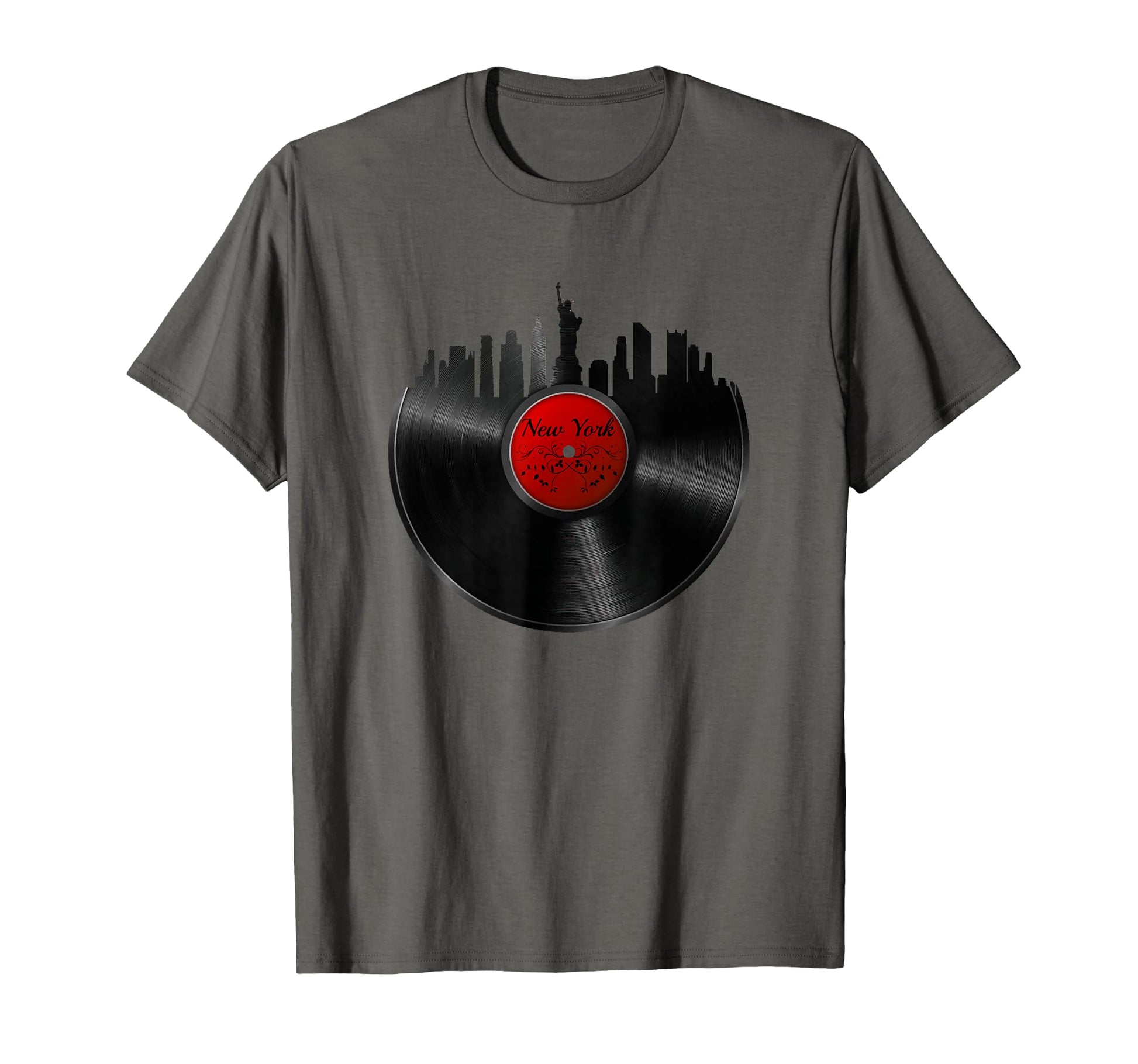 New York Vinyl Record Skyline Dj Music T-Shirt - Aesthetic Graphic Unisex - T-Shirt, Sweatshirt, Hoodie