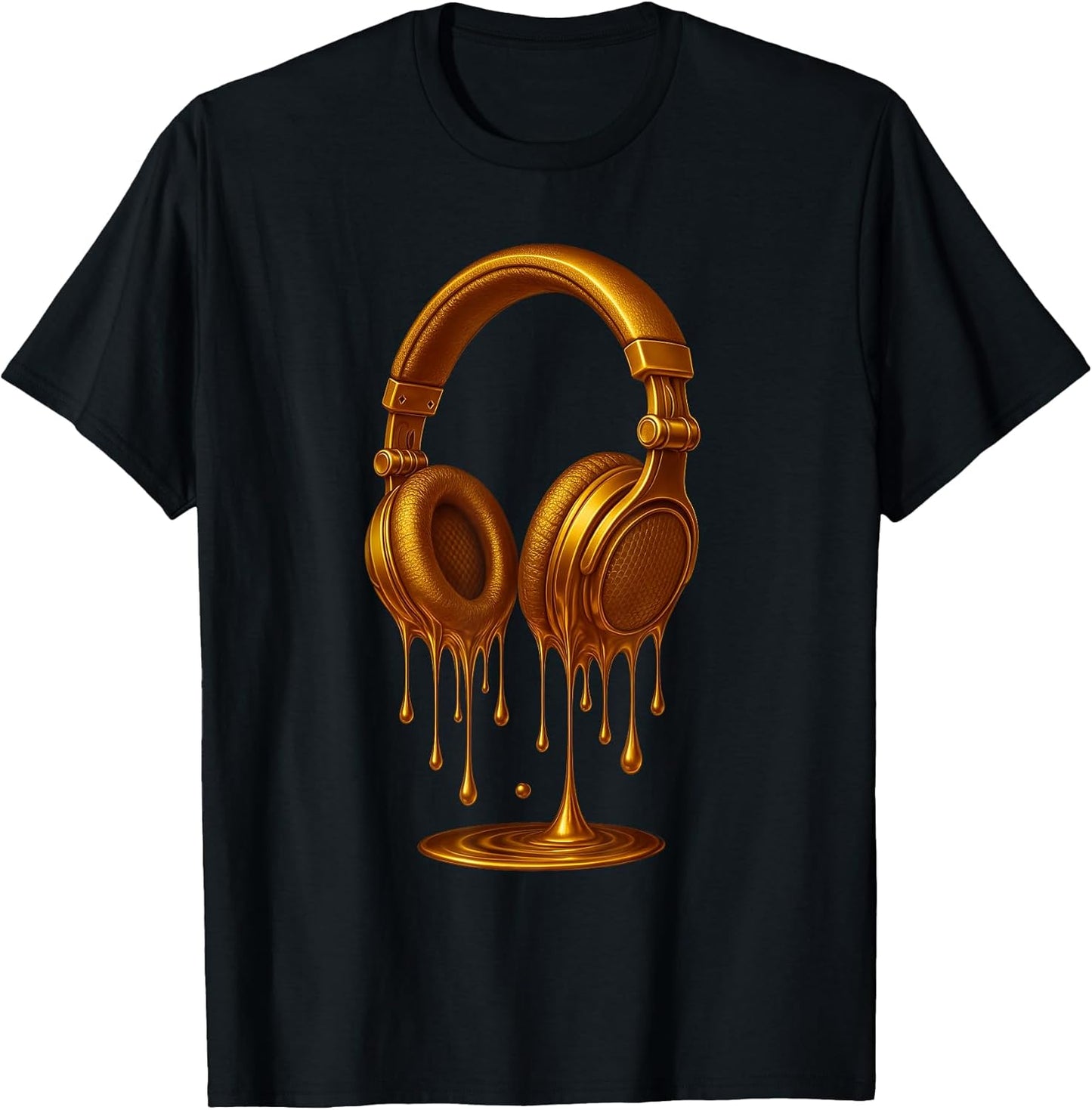 Gold Melting Headphones Gifts - Adult & Kids T-Shirts, Sweatshirts & Hoodies apparel design preview 1