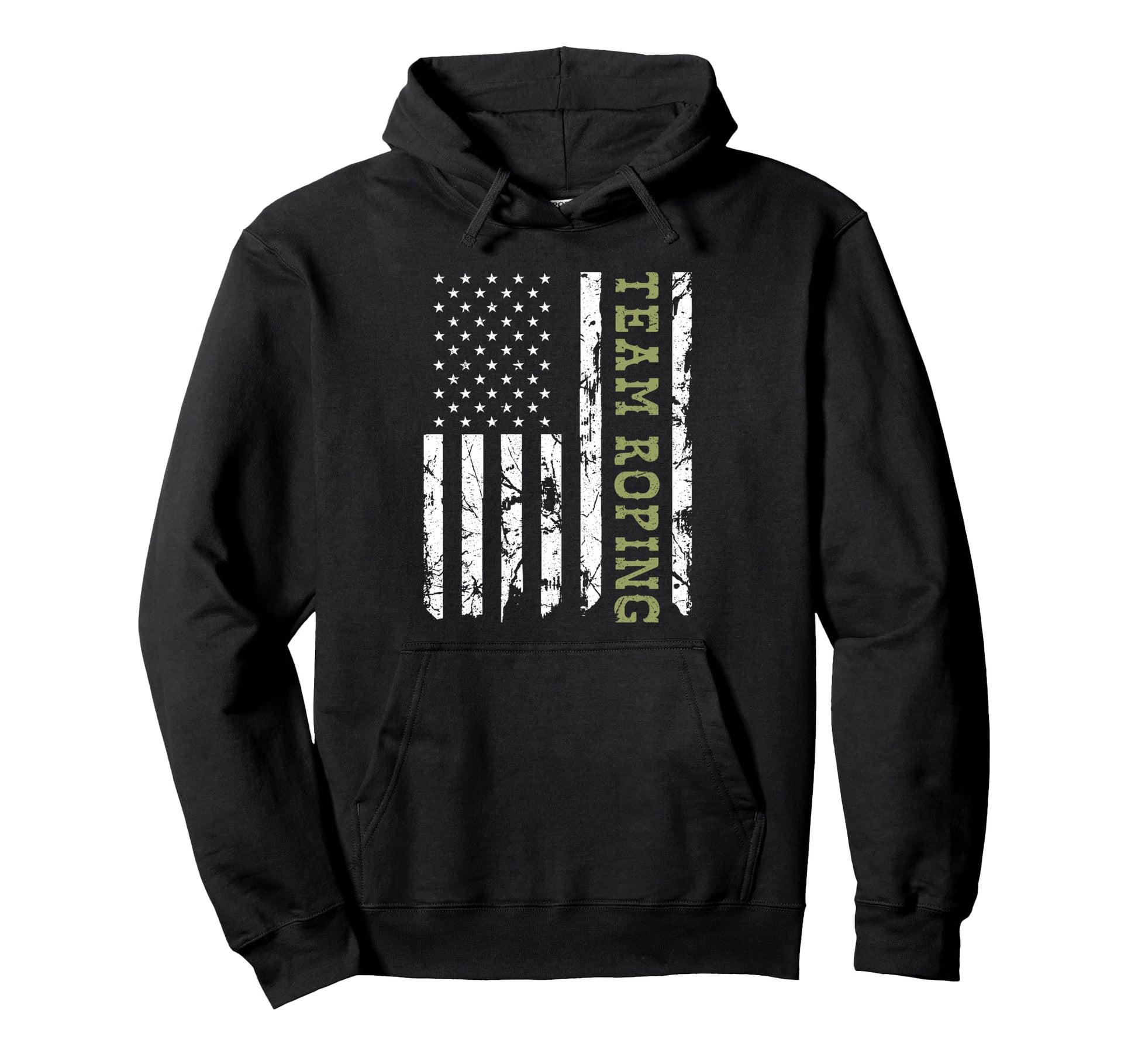Team Roping Rodeo American Flag 4Th Hoodie - Minimalist Print Men Women - T-Shirt, Sweatshirt, Hoodie