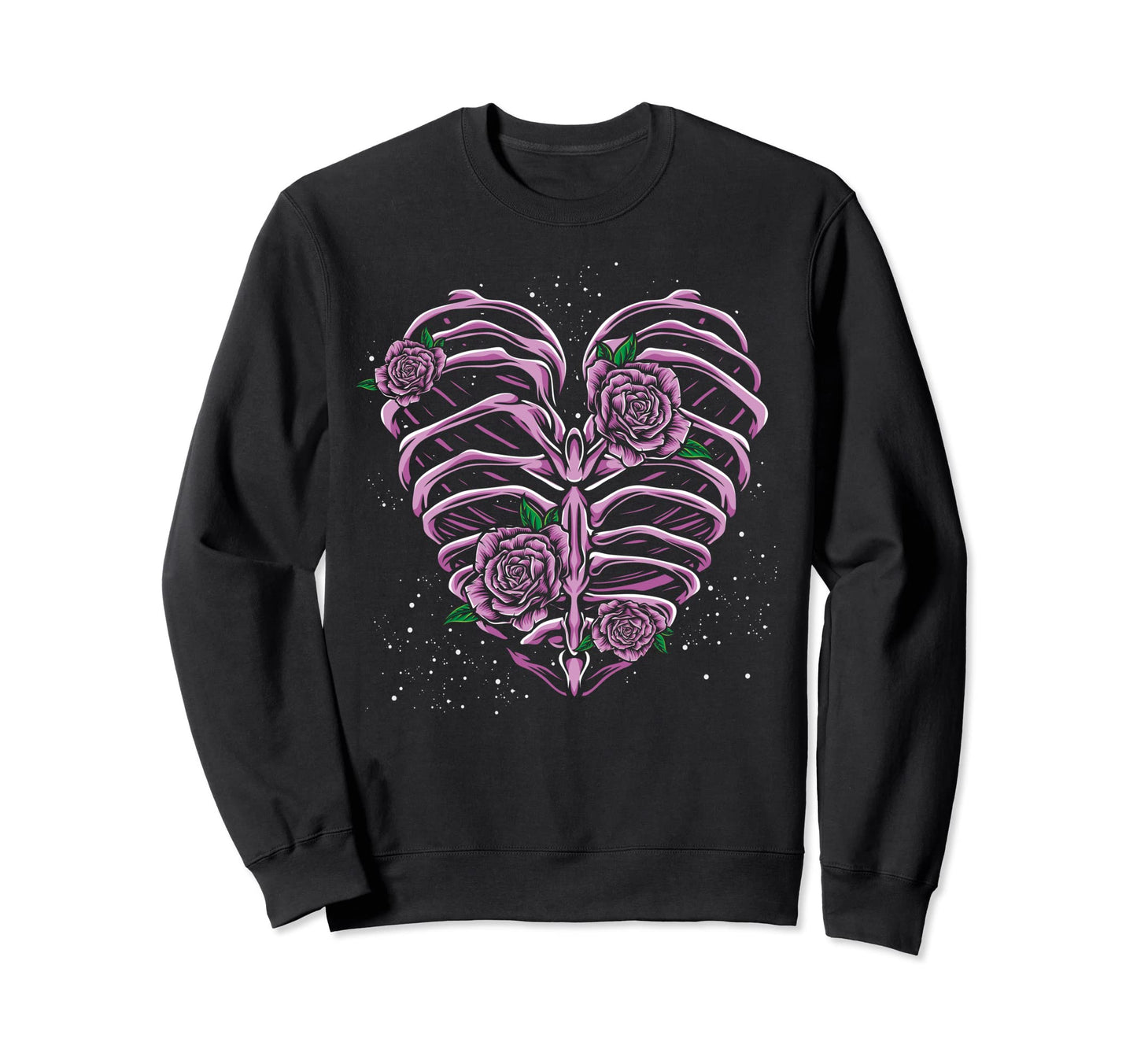 Floral Ribcage Heart Kowai Sweatshirt - Custom Art Print for Adults - T-Shirt, Sweatshirt, Hoodie