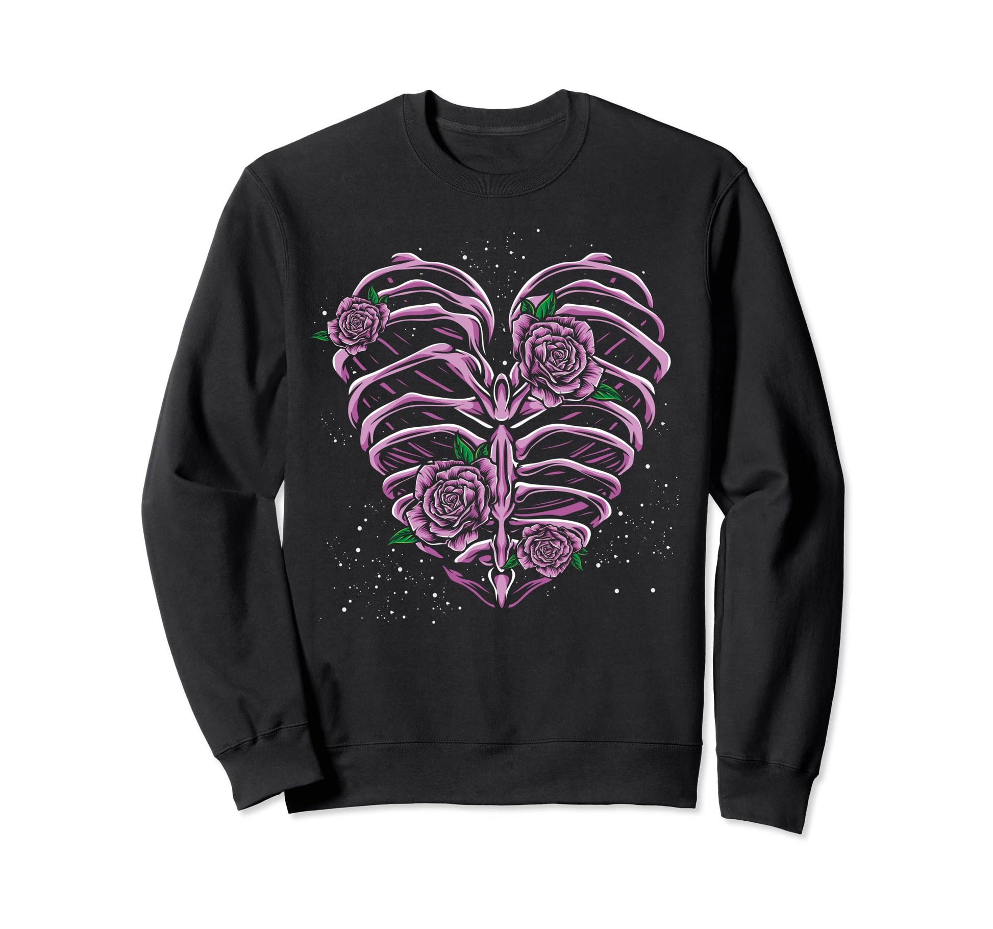 Floral Ribcage Heart Kowai Sweatshirt - Custom Art Print for Adults - T-Shirt, Sweatshirt, Hoodie