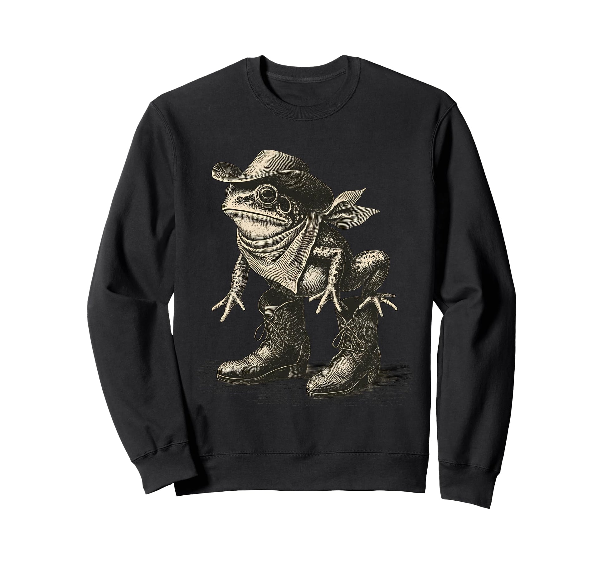 Frog Cowboy Rodeo Cowgirl Toad Western Sweatshirt - Trendy Graphic Unisex - T-Shirt, Sweatshirt, Hoodie