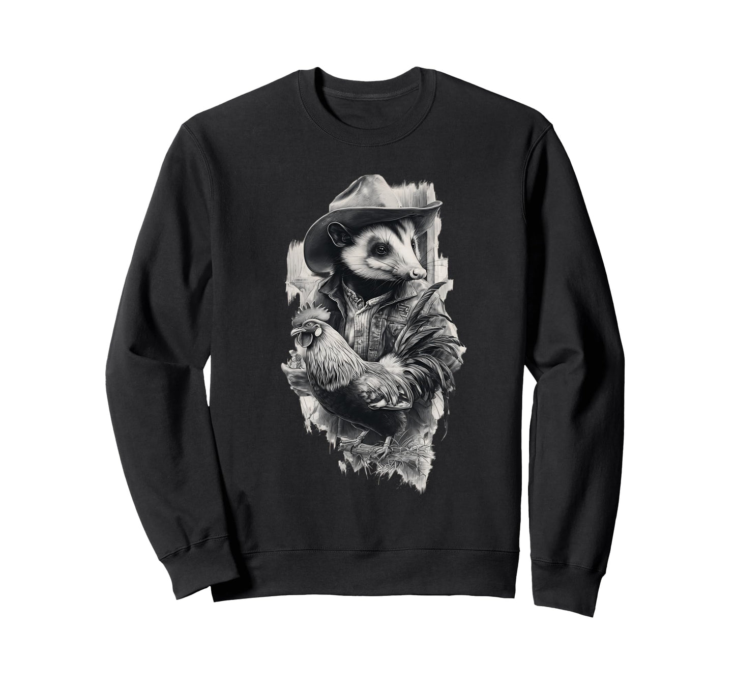 Country Cowboy Opossum Rodeo Possum Sweatshirt - Unique Graphic Men Women - T-Shirt, Sweatshirt, Hoodie