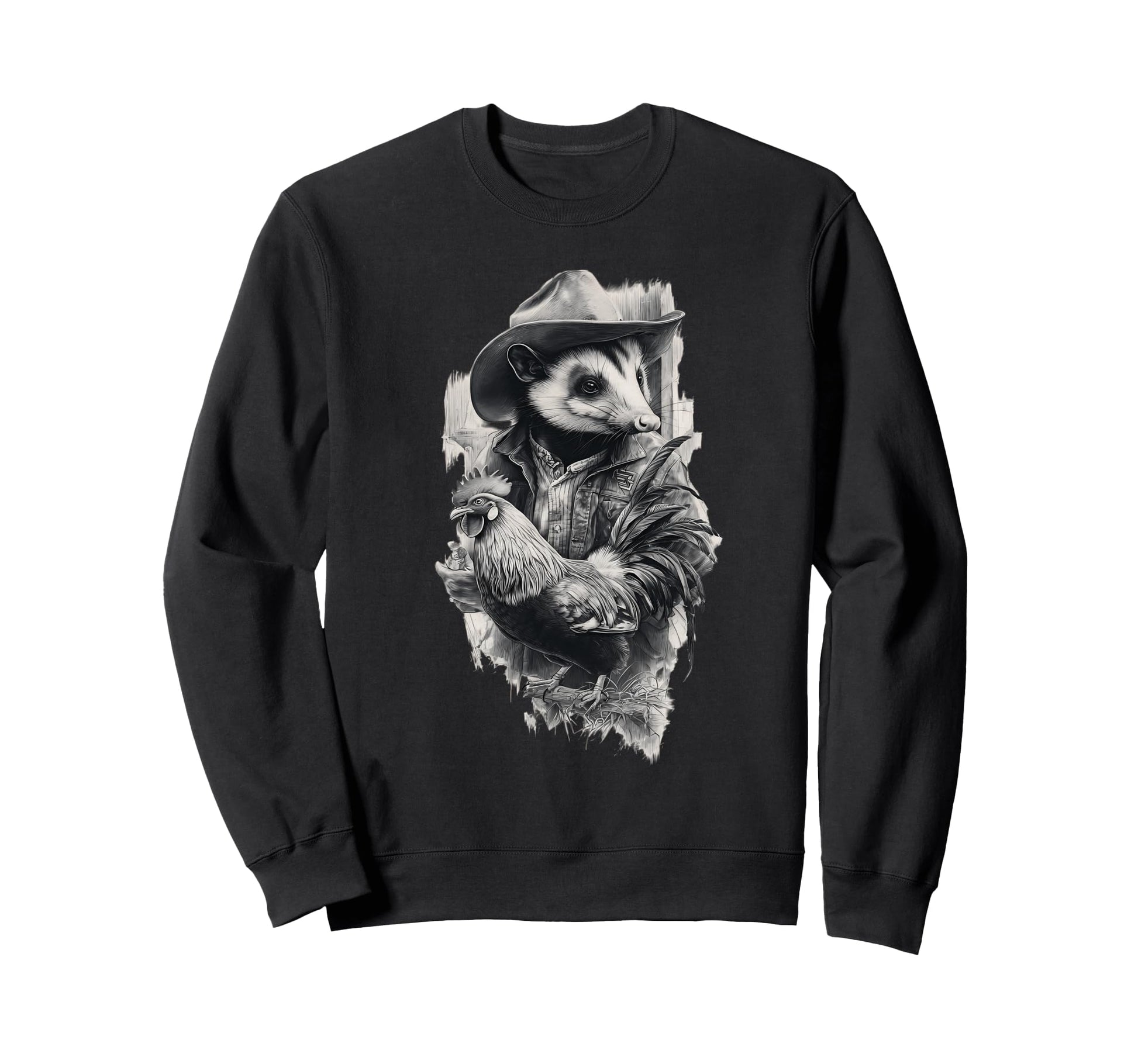 Country Cowboy Opossum Rodeo Possum Sweatshirt - Unique Graphic Men Women - T-Shirt, Sweatshirt, Hoodie