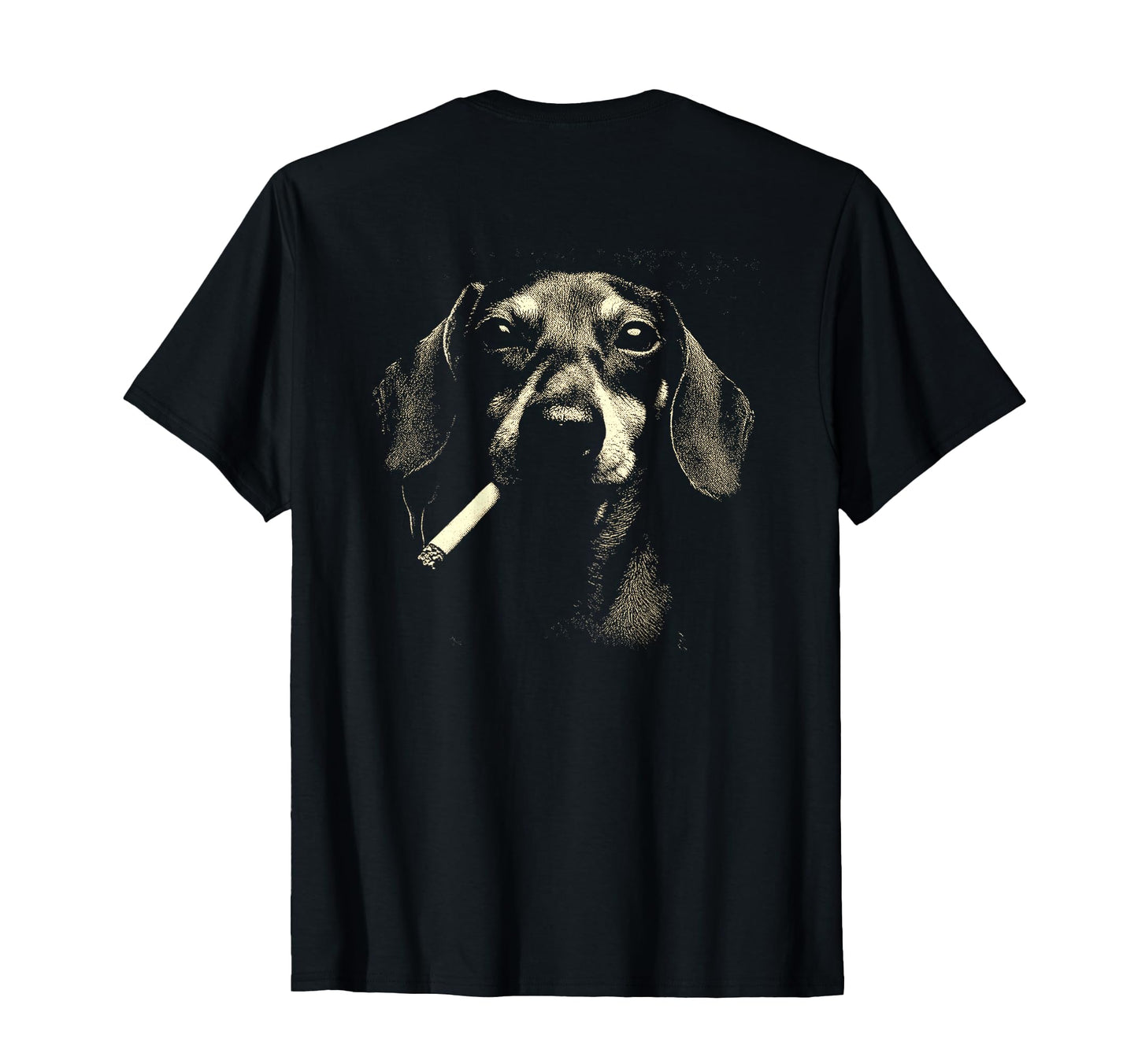 Dachshund Smoking Cigarette Grunge Meme T-Shirt - Graphic Print for Adults - T-Shirt, Sweatshirt, Hoodie