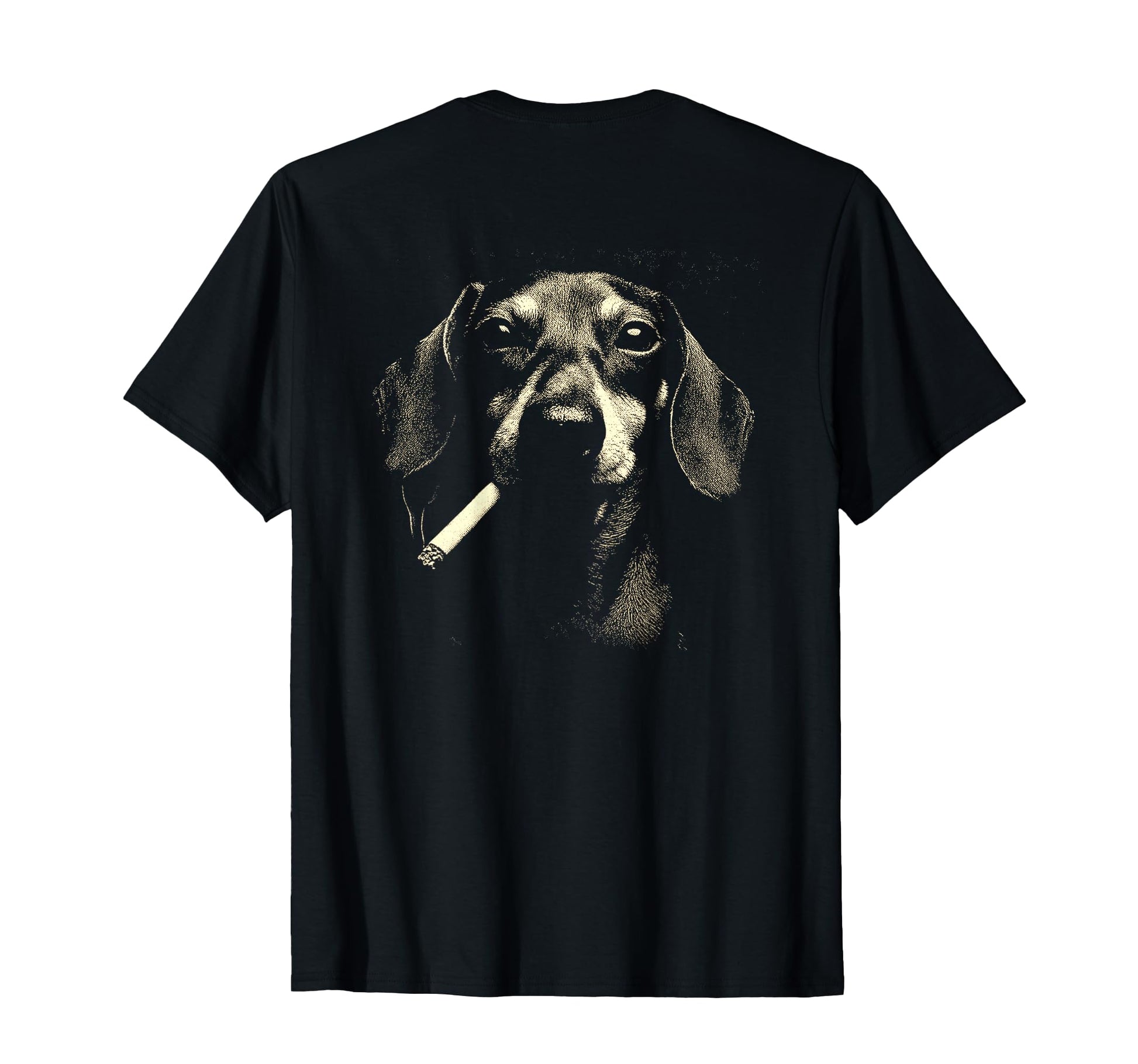 Dachshund Smoking Cigarette Grunge Meme T-Shirt - Graphic Print for Adults - T-Shirt, Sweatshirt, Hoodie