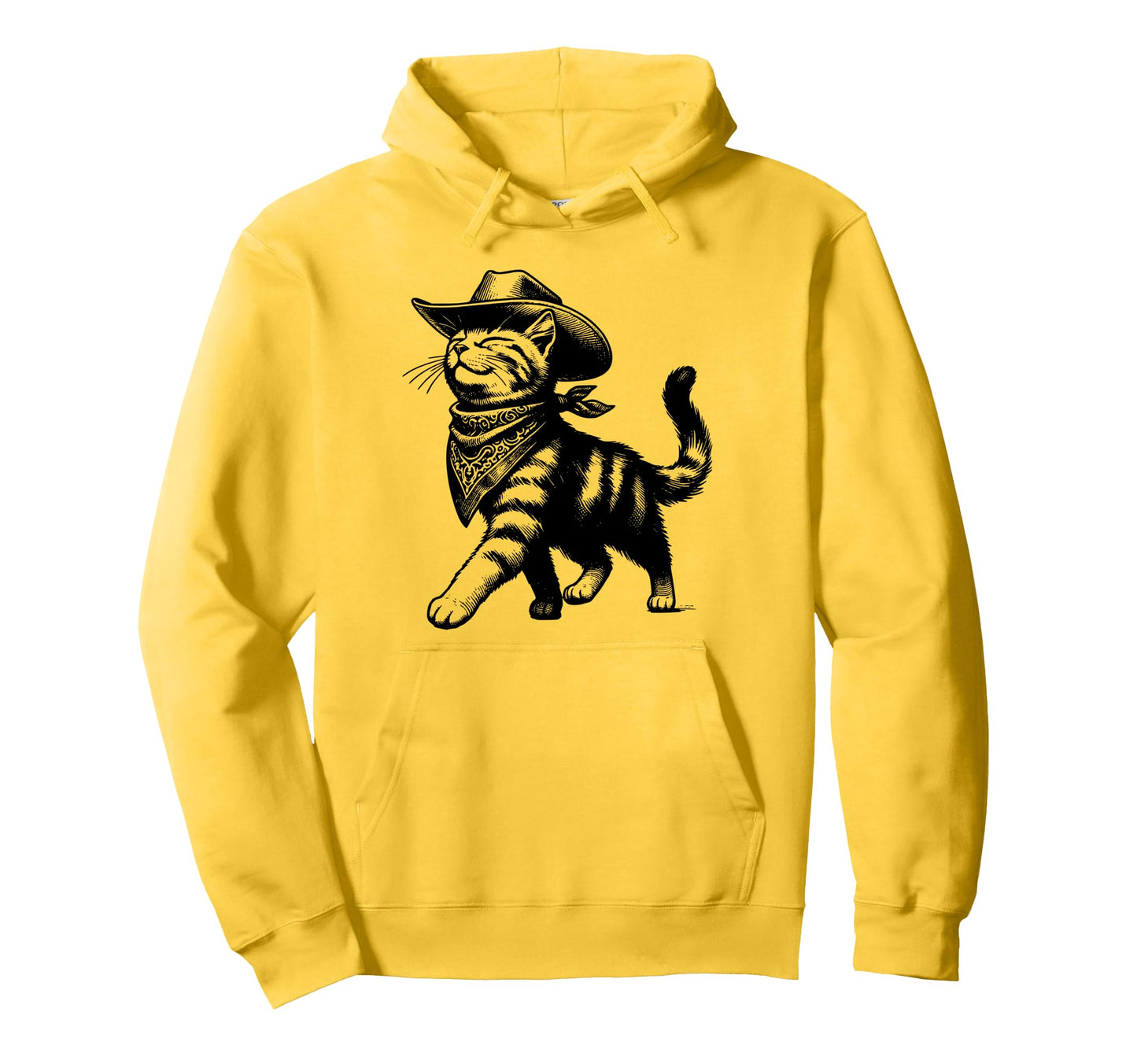 Cowboy Kitty Cat Lover Hoodie - Aesthetic Graphic Men Women - T-Shirt, Sweatshirt, Hoodie