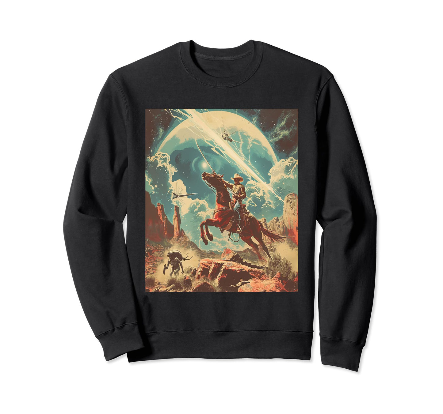 Desert Cowboy Riding Horse Sword Sweatshirt - Novelty Apparel for Adults - T-Shirt, Sweatshirt, Hoodie