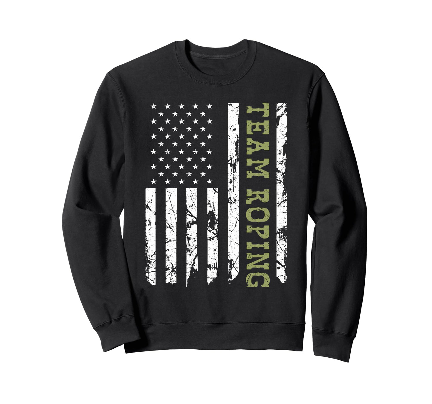 Team Roping Rodeo American Flag 4Th Sweatshirt - Trendy Graphic Men Women - T-Shirt, Sweatshirt, Hoodie