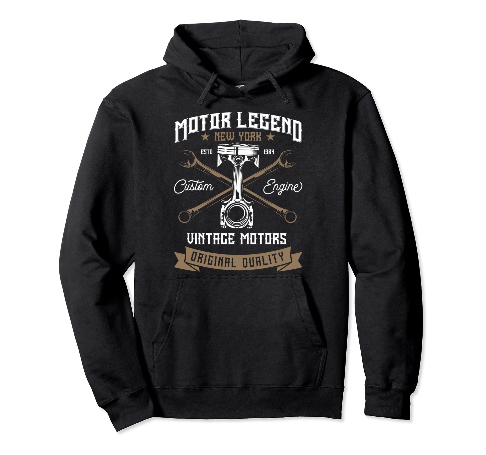 Motor Legend Motorcycle Custom Engine Hoodie - Minimalist Print for Adults - T-Shirt, Sweatshirt, Hoodie