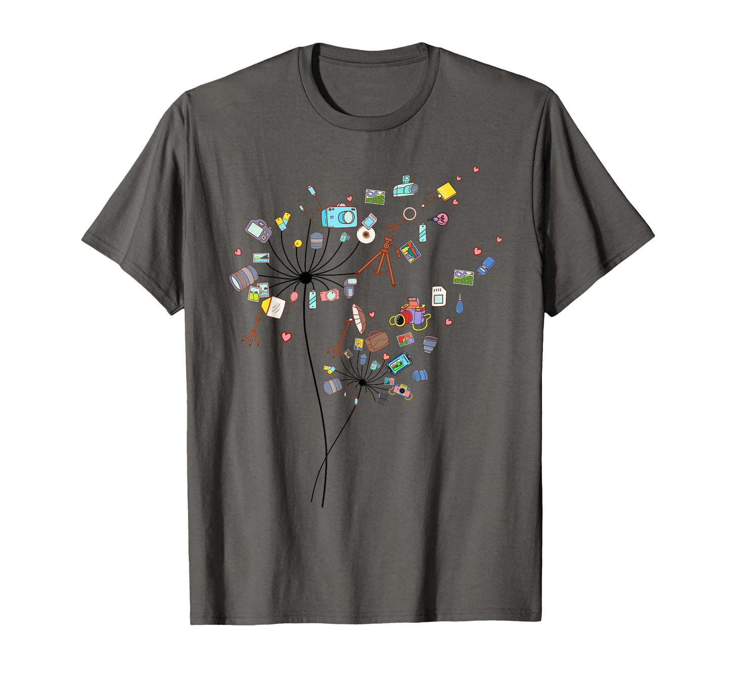 Photographer Camera Dandelion T-Shirt - Trendy Graphic for Adults - T-Shirt, Sweatshirt, Hoodie
