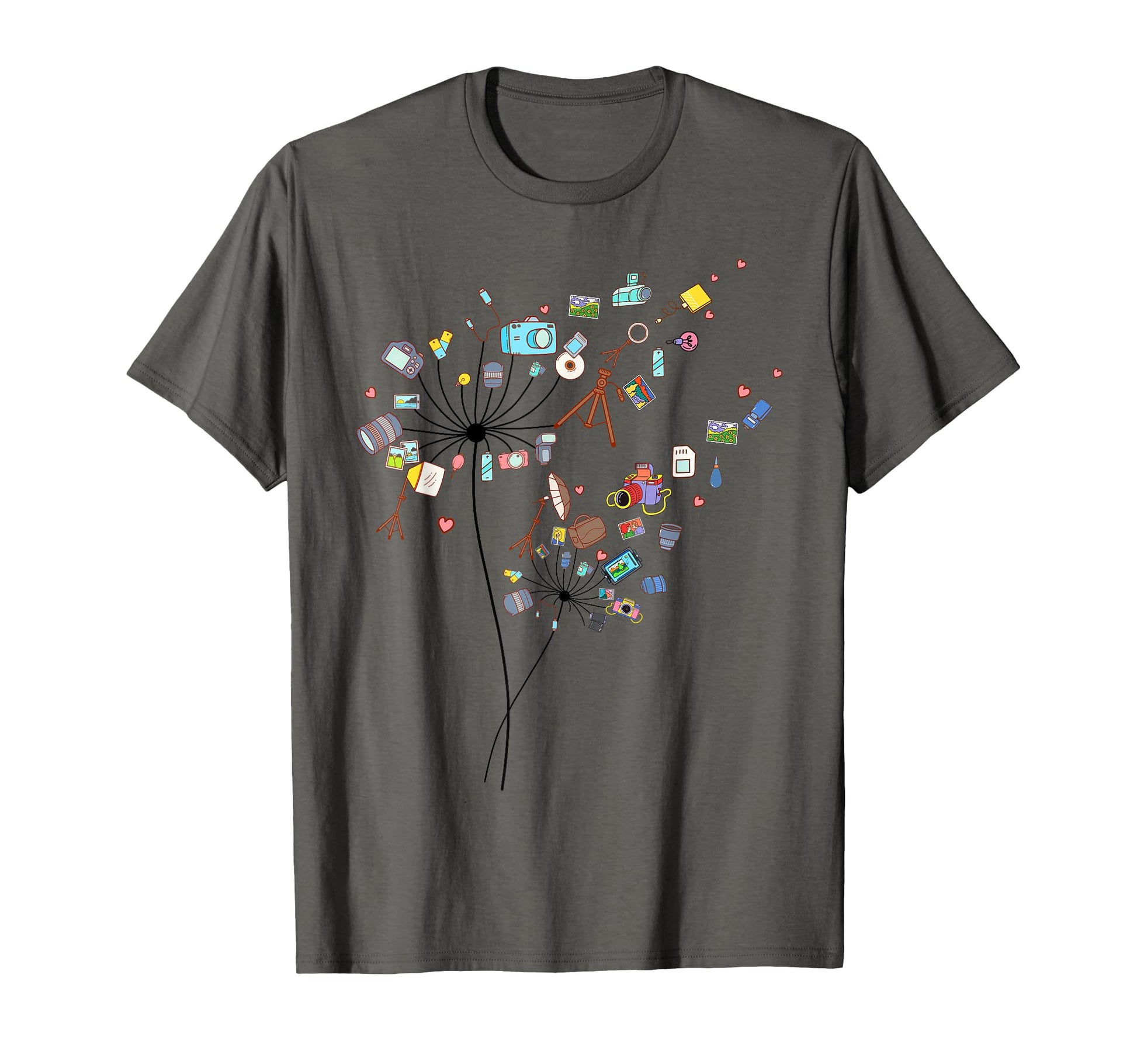 Photographer Camera Dandelion T-Shirt - Trendy Graphic for Adults - T-Shirt, Sweatshirt, Hoodie