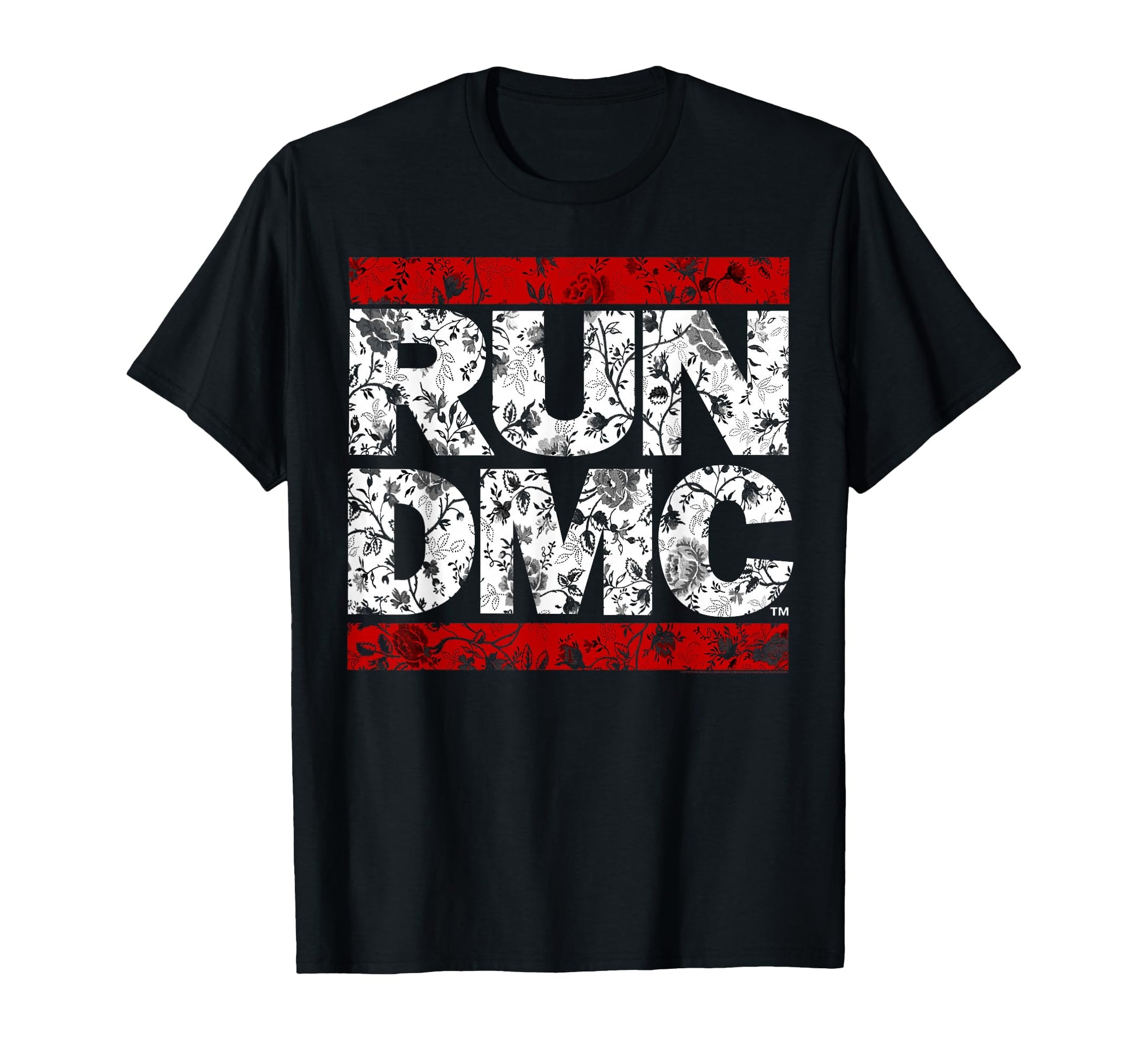 Run Dmc Floral Red Logo T-Shirt - Aesthetic Graphic Unisex - T-Shirt, Sweatshirt, Hoodie
