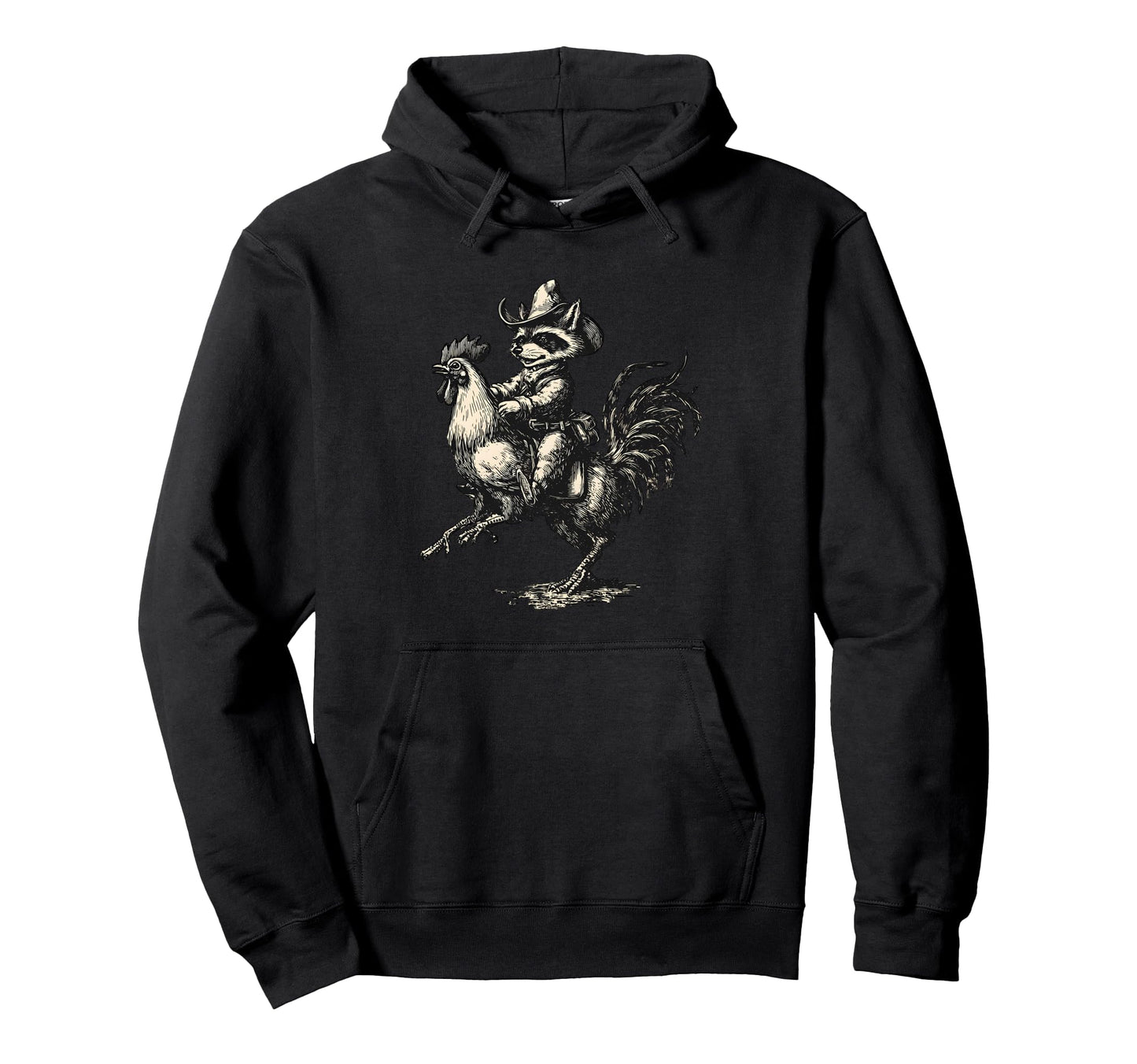 Raccoon Cowboy Trash Panda Cowgirl Hoodie - Custom Art Print for Adults - T-Shirt, Sweatshirt, Hoodie