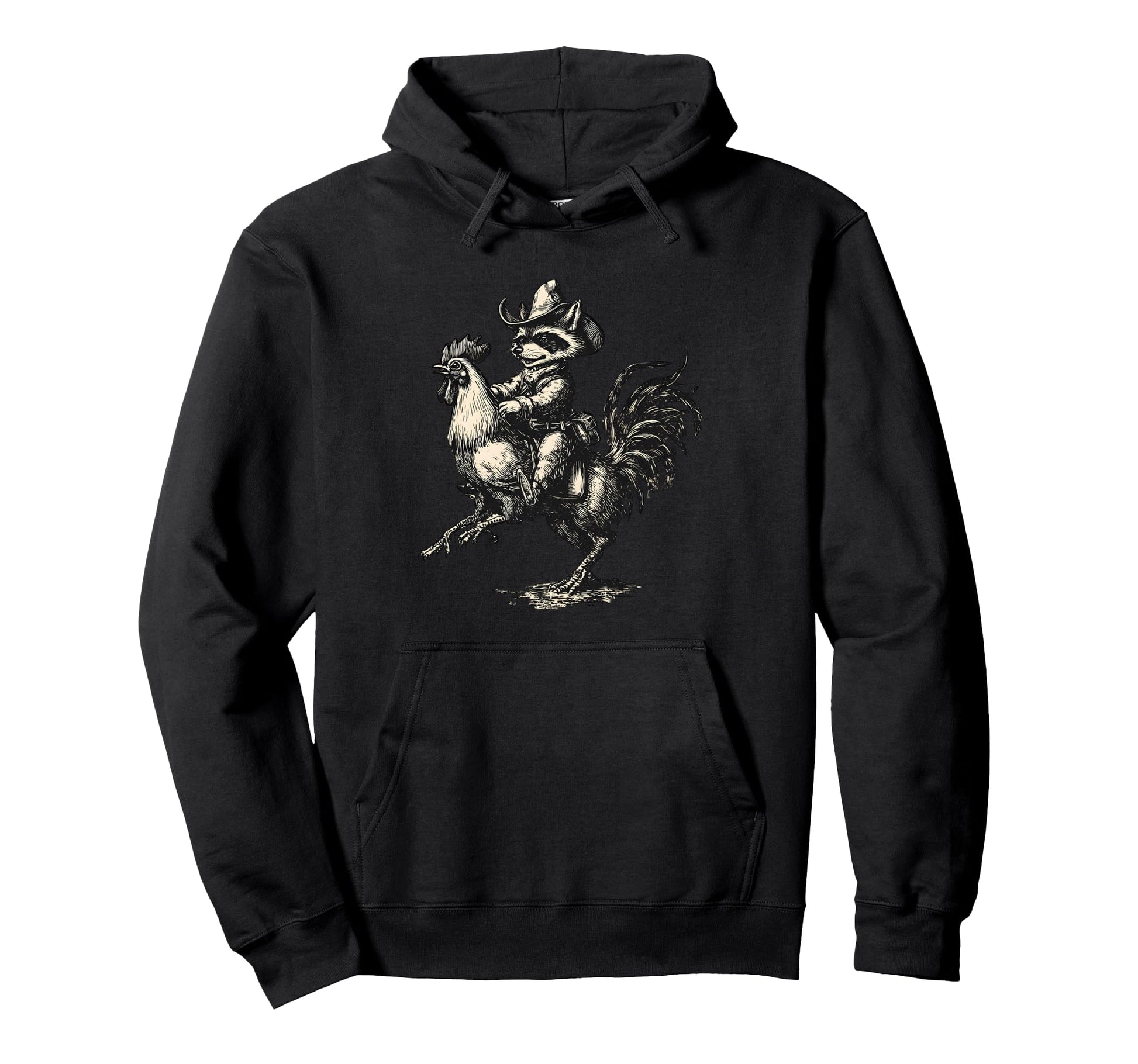 Raccoon Cowboy Trash Panda Cowgirl Hoodie - Custom Art Print for Adults - T-Shirt, Sweatshirt, Hoodie