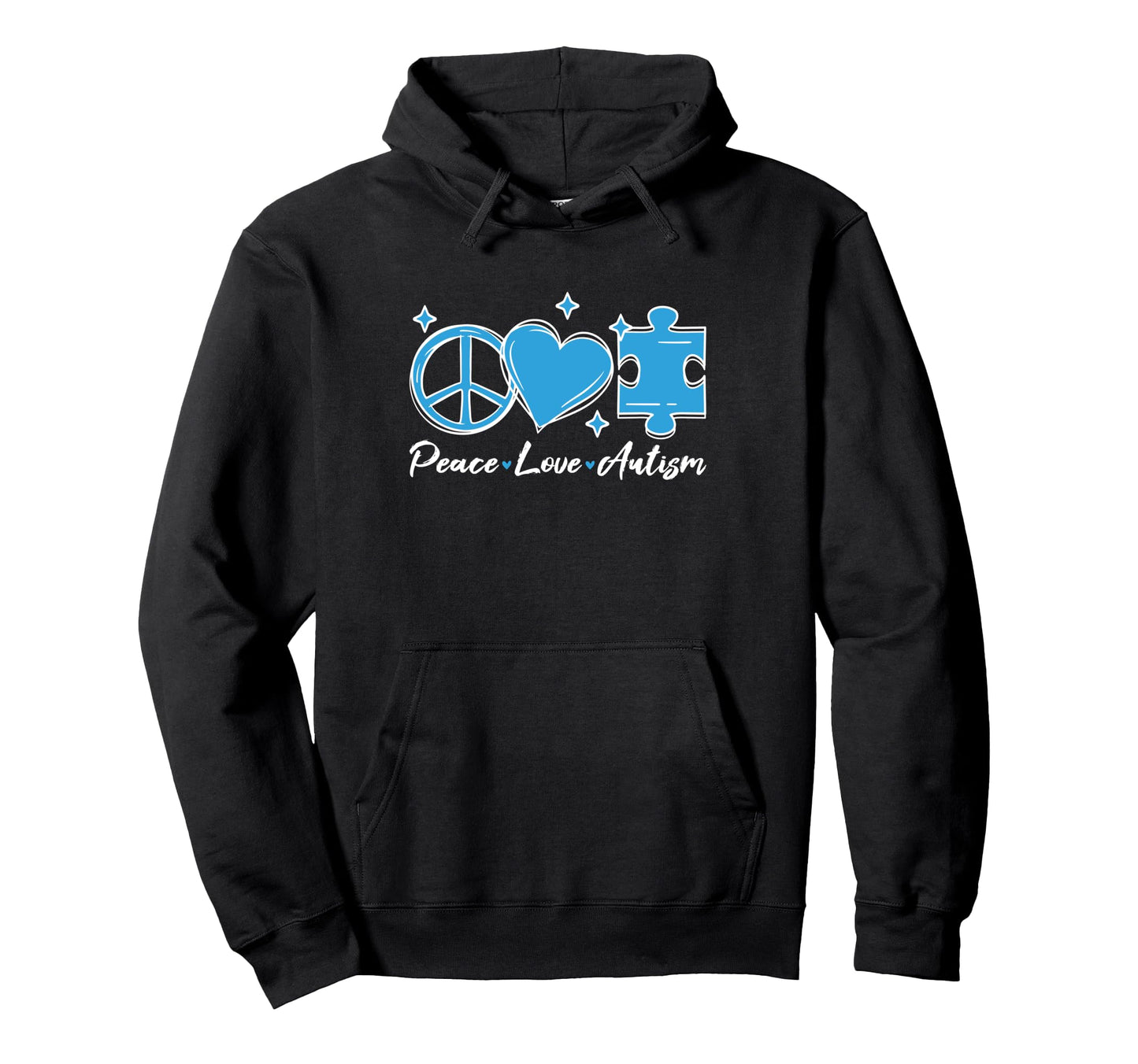 Peace Love Autism Awareness Hoodie - Novelty Apparel Men Women - T-Shirt, Sweatshirt, Hoodie