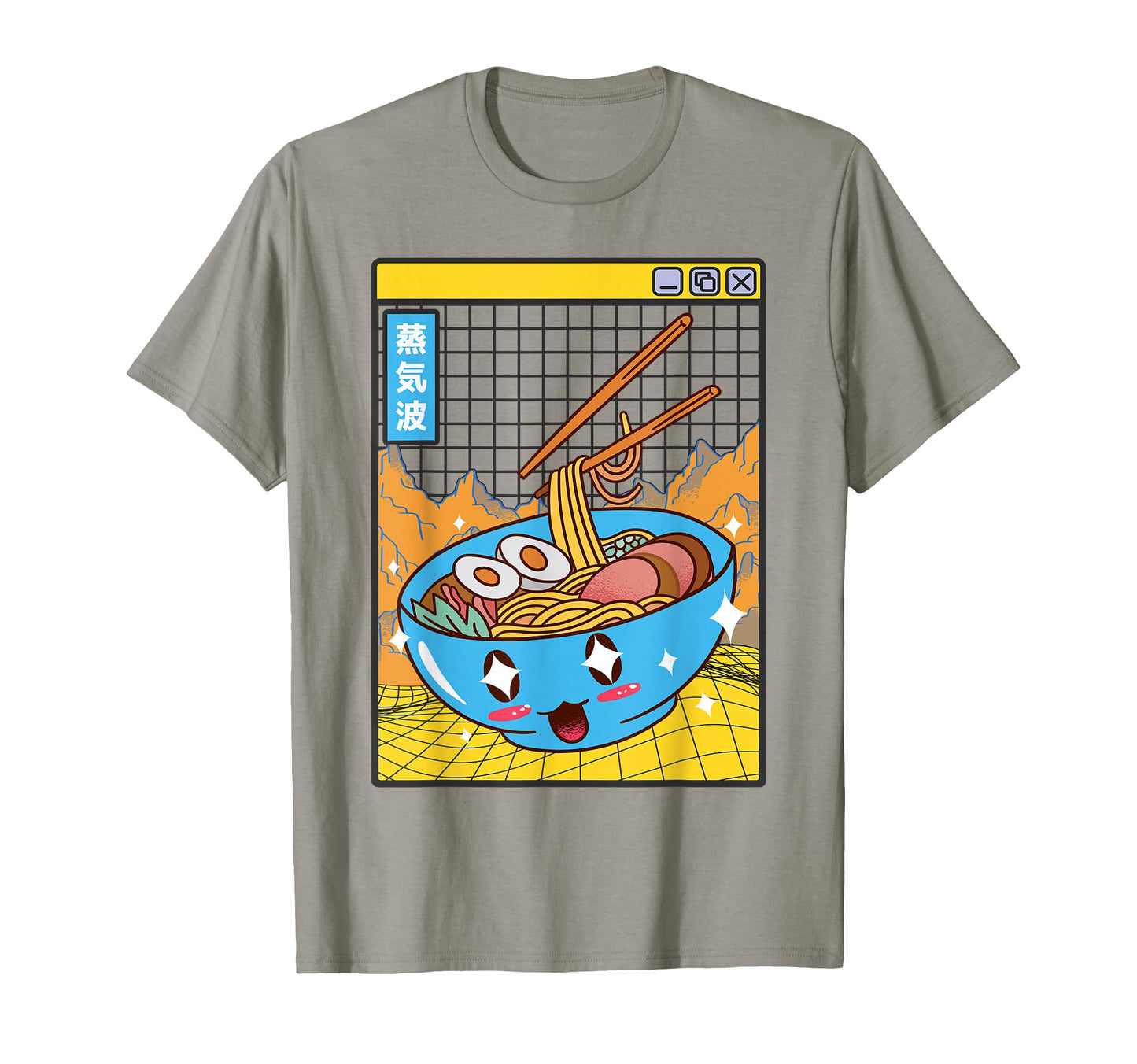 Ramen Noodles Bowl Kawaii Grid T-Shirt - Trendy Graphic Men Women - T-Shirt, Sweatshirt, Hoodie