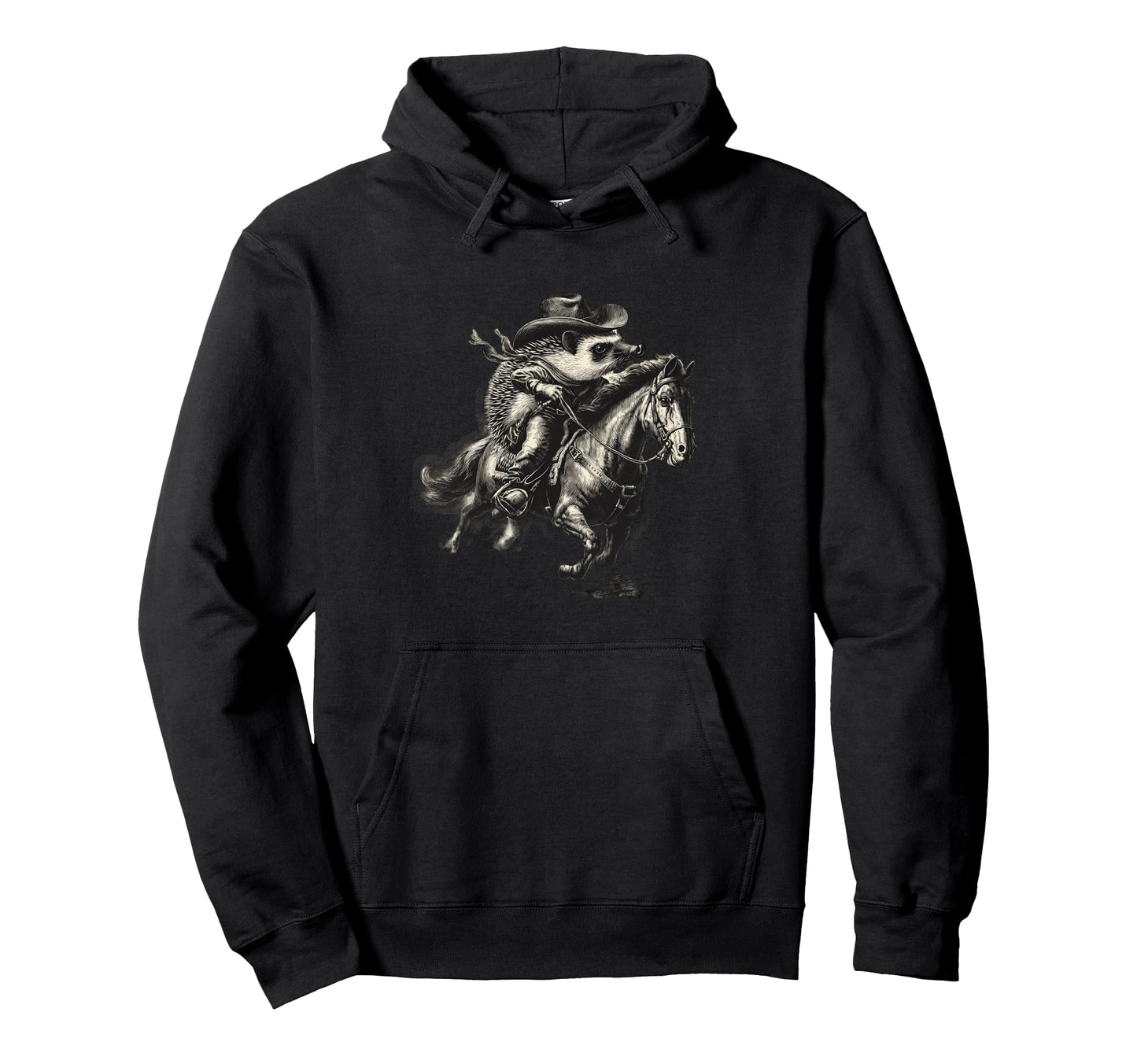 Hedgehog Cowboy Rodeo Cowgirl Western Hoodie - Trendy Graphic Unisex - T-Shirt, Sweatshirt, Hoodie