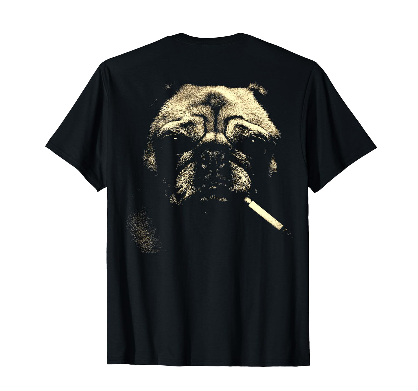 Pug Smoking Cigarette Grunge Meme T-Shirt - Minimalist Print for Adults - T-Shirt, Sweatshirt, Hoodie