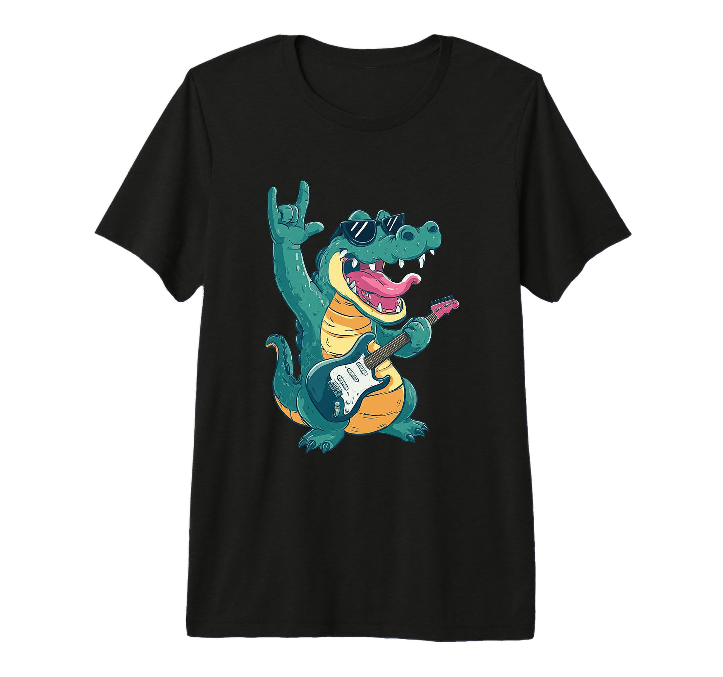 Funny Crocodile Rock Music Guitarist T-Shirt - Streetwear Style for Adults - T-Shirt, Sweatshirt, Hoodie