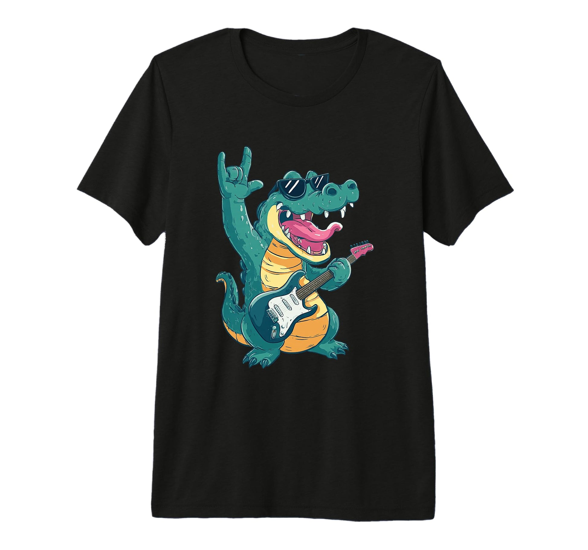Funny Crocodile Rock Music Guitarist T-Shirt - Streetwear Style for Adults - T-Shirt, Sweatshirt, Hoodie