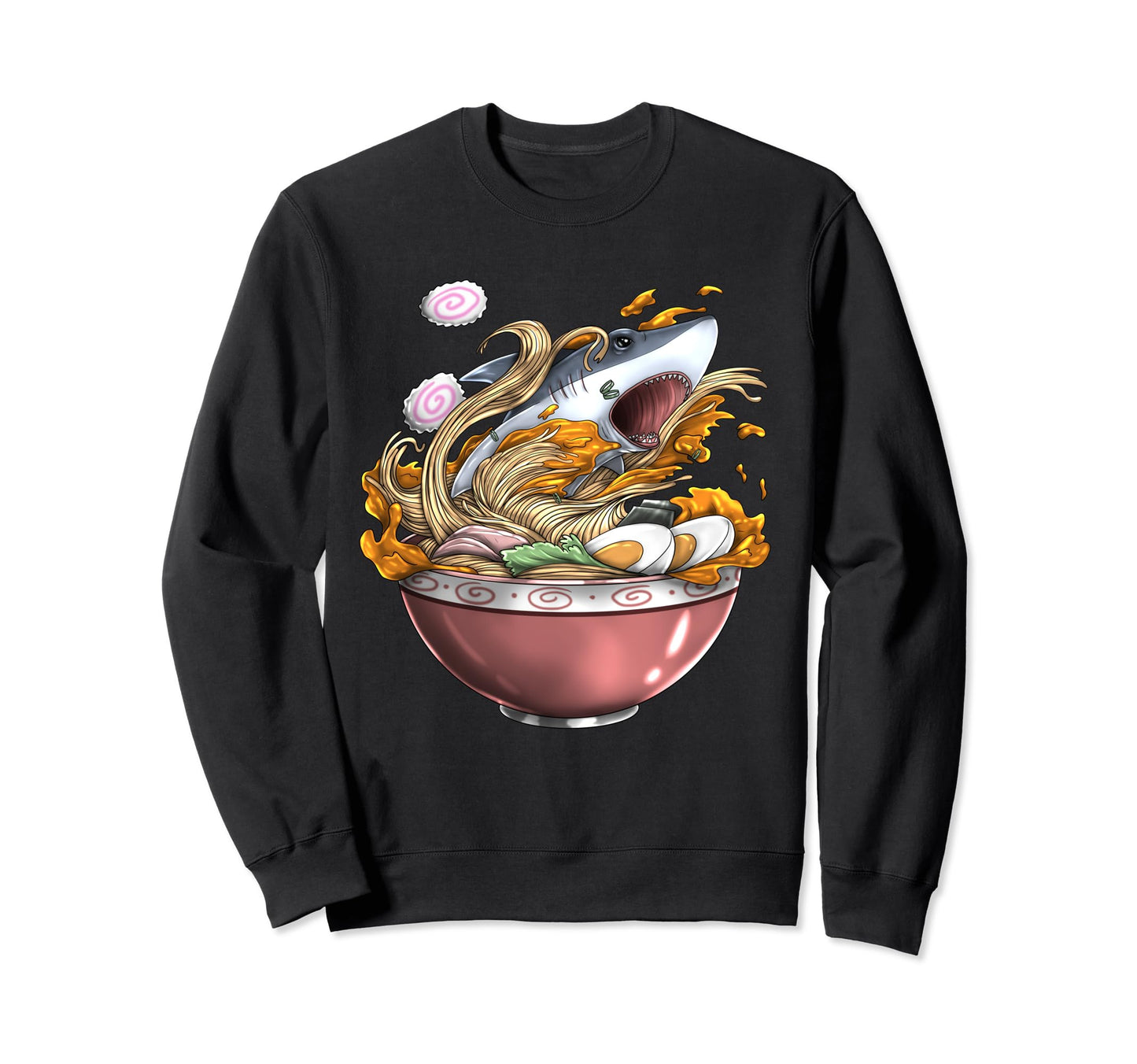 Shark Ramen Noodle Japanese Art Sweatshirt - Custom Art Print Unisex - T-Shirt, Sweatshirt, Hoodie
