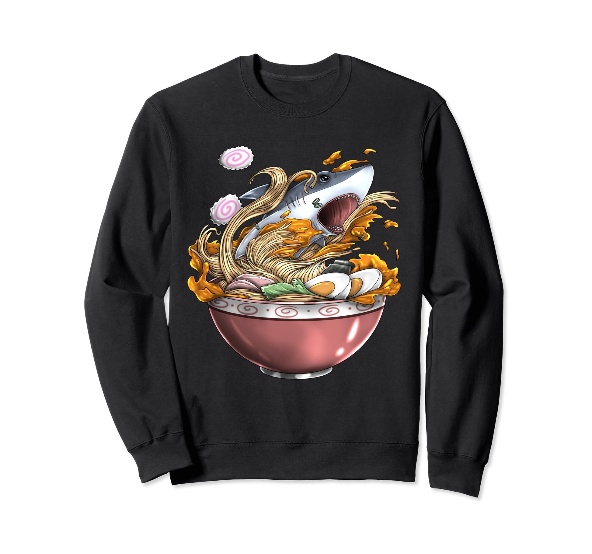 Shark Ramen Noodle Japanese Art Sweatshirt - Custom Art Print Unisex - T-Shirt, Sweatshirt, Hoodie