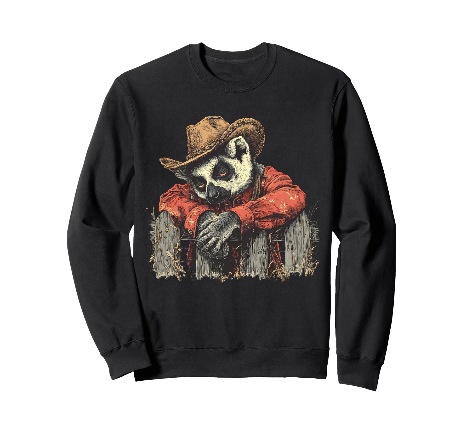 Lemur Cowboy Rodeo Cowgirl Western Sweatshirt - Unique Graphic Men Women - T-Shirt, Sweatshirt, Hoodie