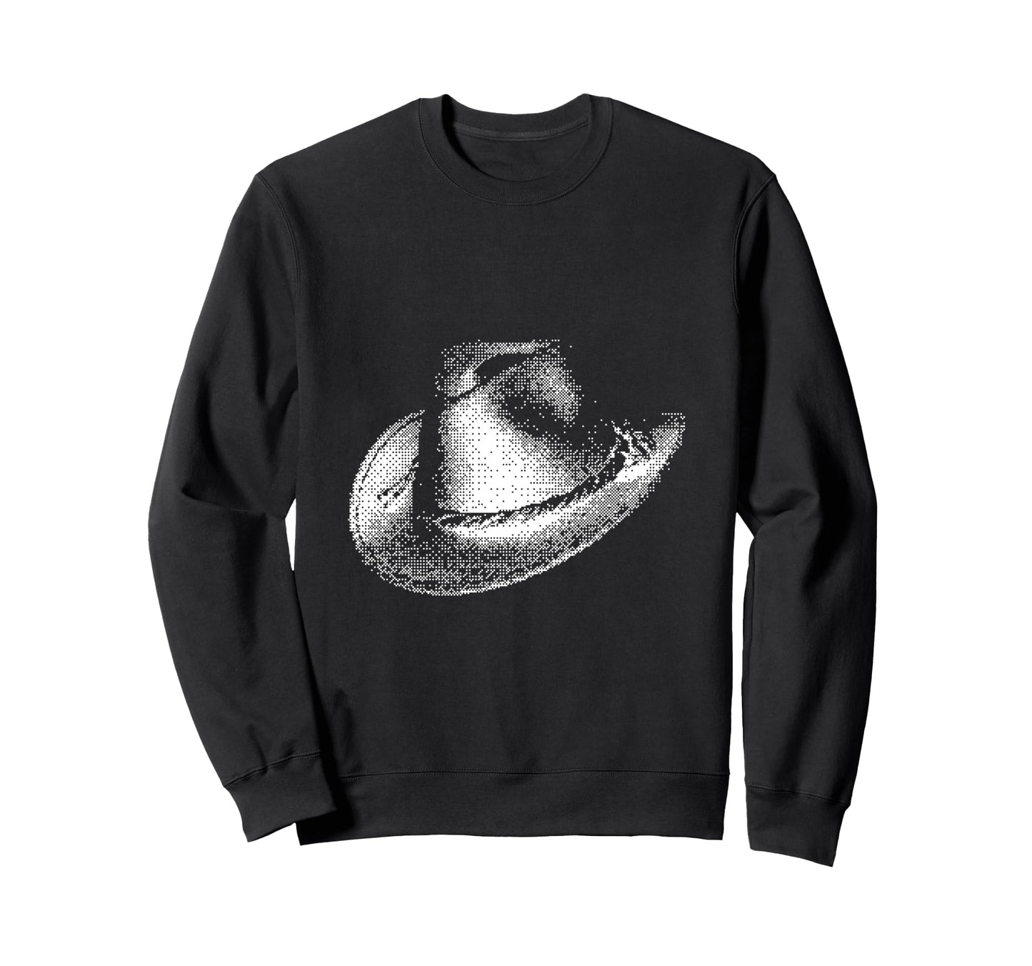 Cowboy Hat Pixelated Wild West Sweatshirt - Aesthetic Graphic for Adults - T-Shirt, Sweatshirt, Hoodie
