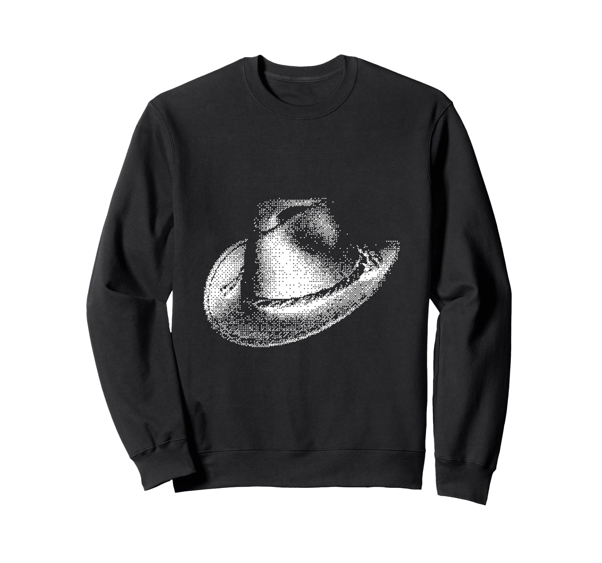 Cowboy Hat Pixelated Wild West Sweatshirt - Aesthetic Graphic for Adults - T-Shirt, Sweatshirt, Hoodie