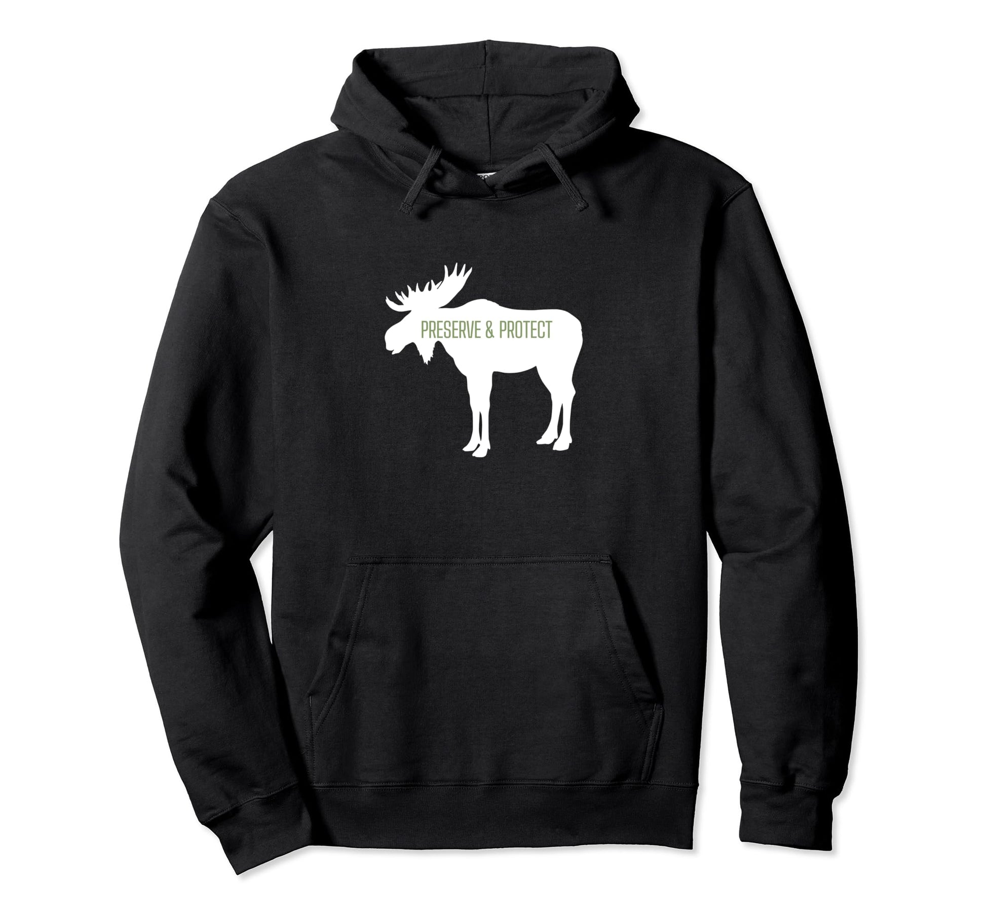 Preserve Protect Moose Silhouette Hoodie - Fun Novelty Design for Adults - T-Shirt, Sweatshirt, Hoodie