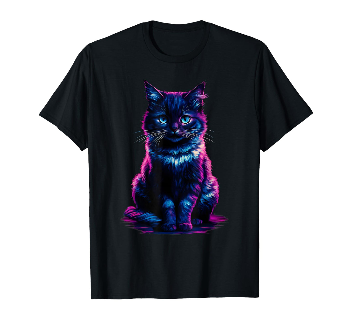 Vaporwave Cat Colorful Aesthetic T-Shirt - Novelty Apparel Men Women - T-Shirt, Sweatshirt, Hoodie