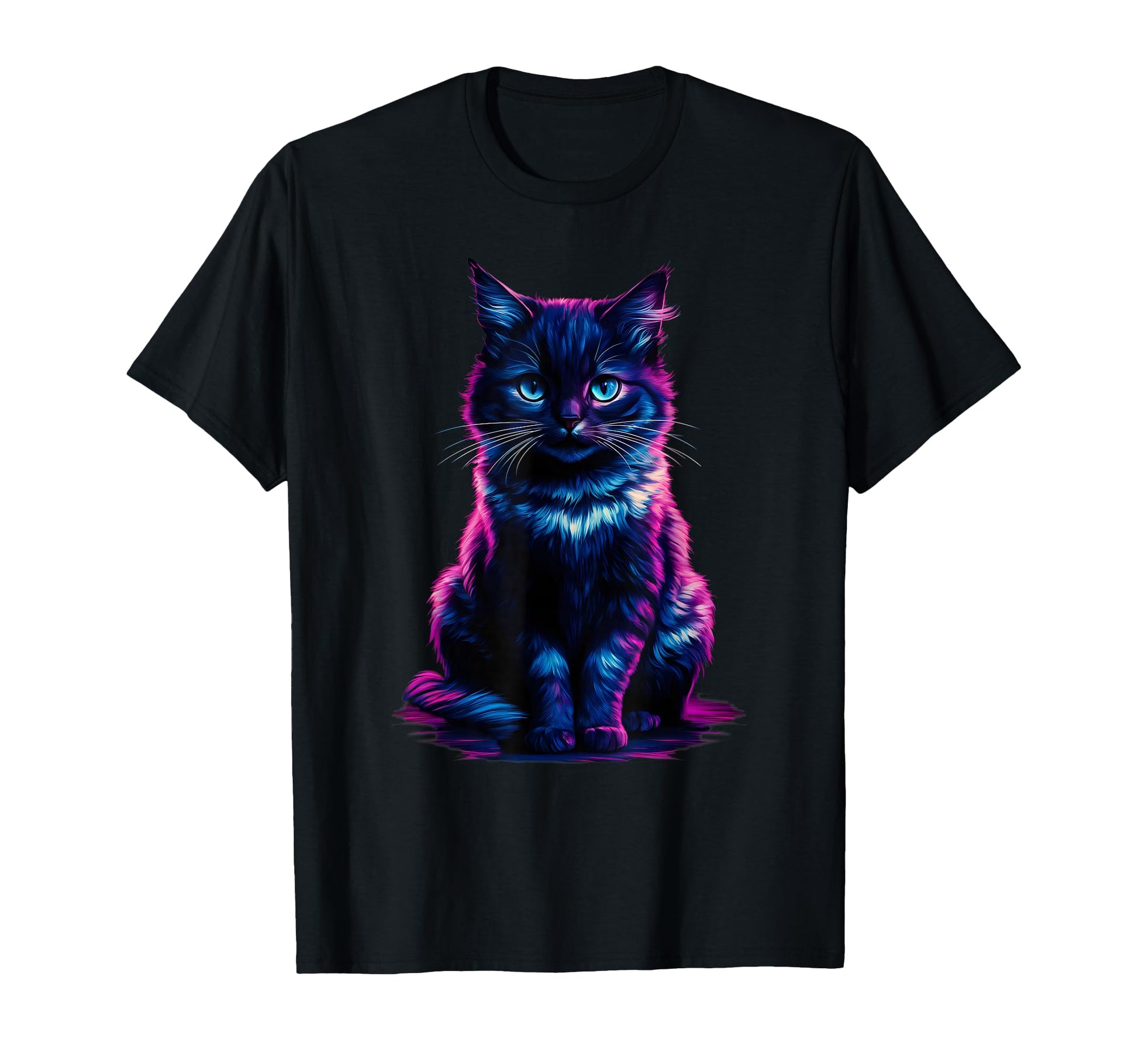 Vaporwave Cat Colorful Aesthetic T-Shirt - Novelty Apparel Men Women - T-Shirt, Sweatshirt, Hoodie