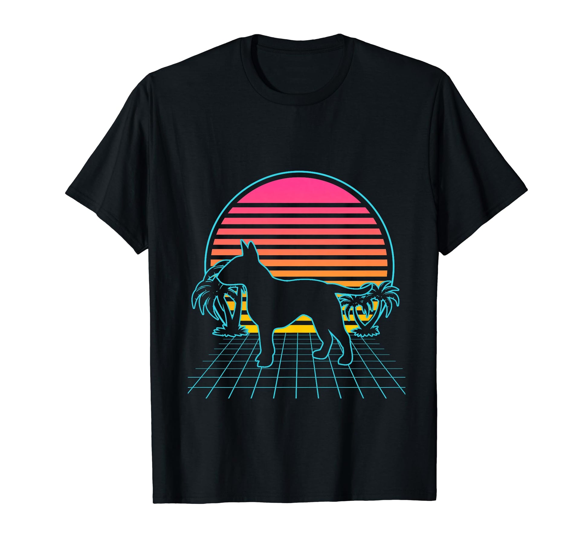 Bull Terrier Dog 80S Vaporwave T-Shirt - Streetwear Style Men Women - T-Shirt, Sweatshirt, Hoodie