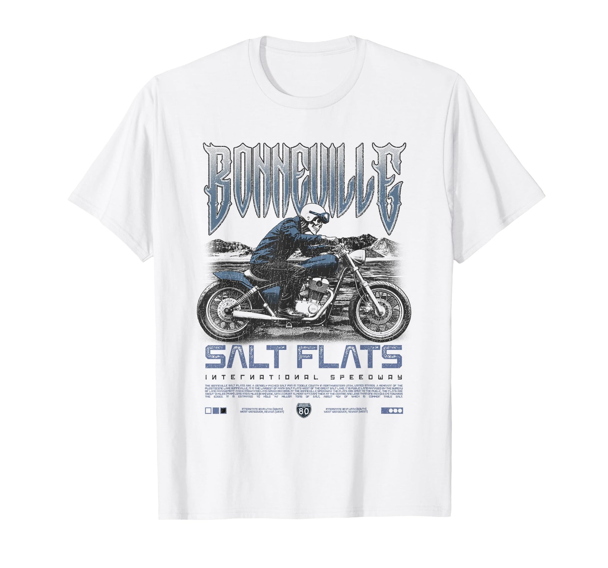 Bonneville Salt Flats Motorcycle T-Shirt - Trendy Graphic for Adults - T-Shirt, Sweatshirt, Hoodie