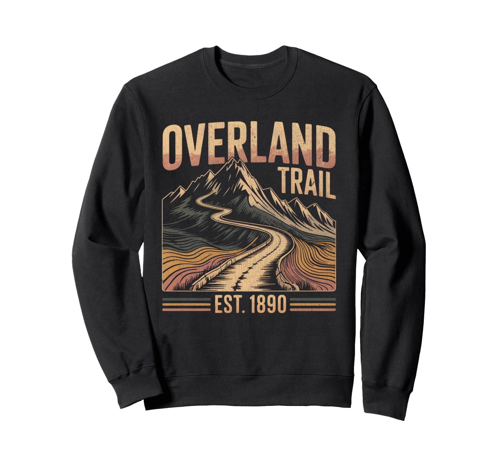 Overland Trail Hiking Hiker Mountains Sweatshirt - Minimalist Print Unisex - T-Shirt, Sweatshirt, Hoodie