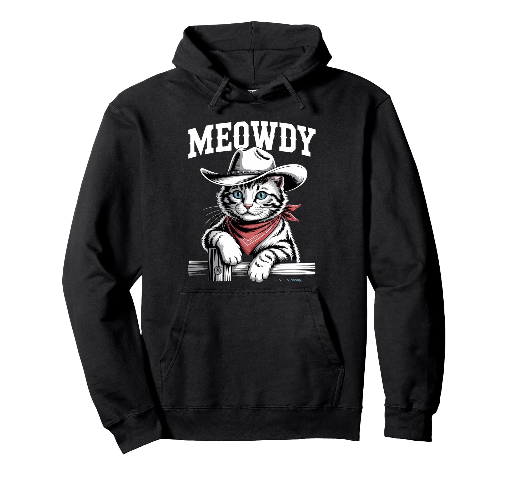 Meowdy Cat Cowboy Cat Western Country Hoodie - Aesthetic Graphic Men Women - T-Shirt, Sweatshirt, Hoodie